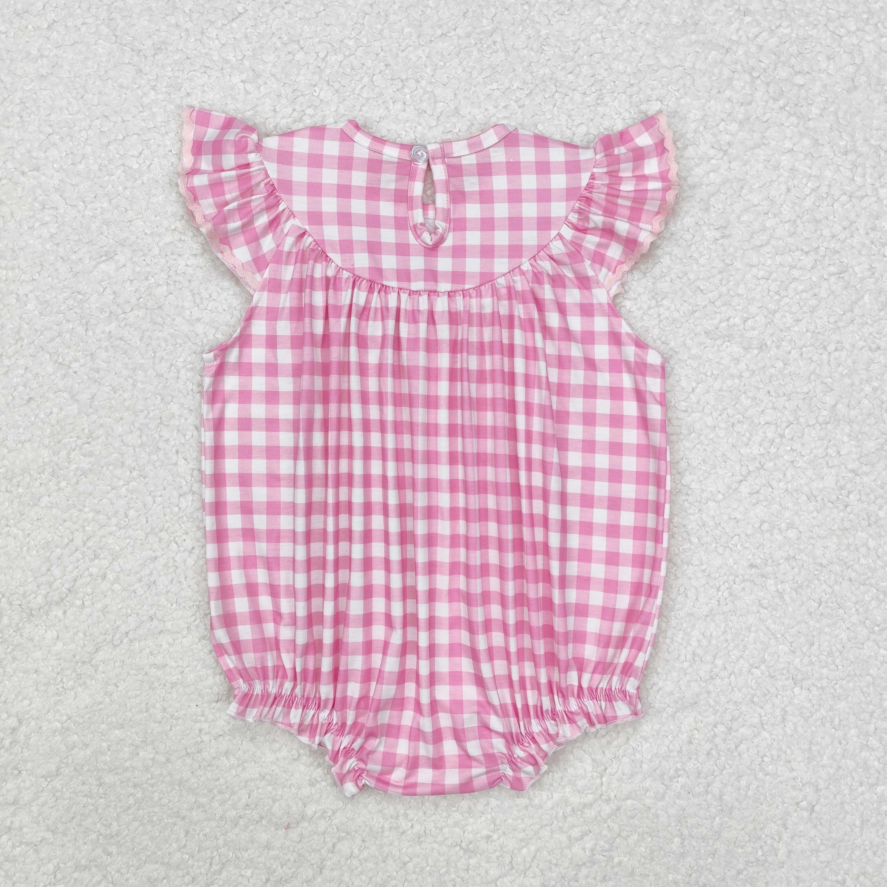 SR2215 RTS newborn baby clothes bunny easter smock baby girl bubble 