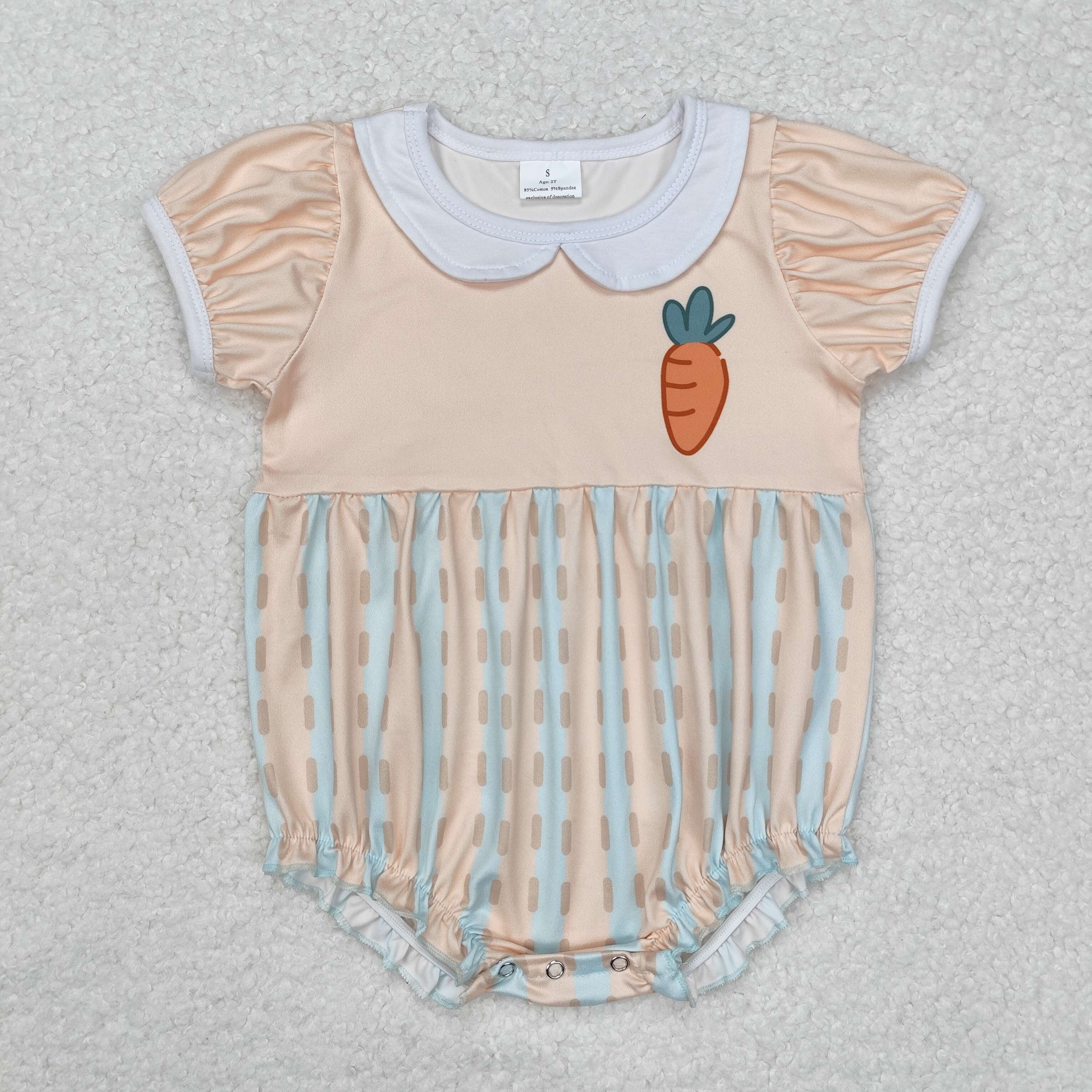 SR2225 RTS baby girl clothes rabbit carrot girl easter summer bubble 