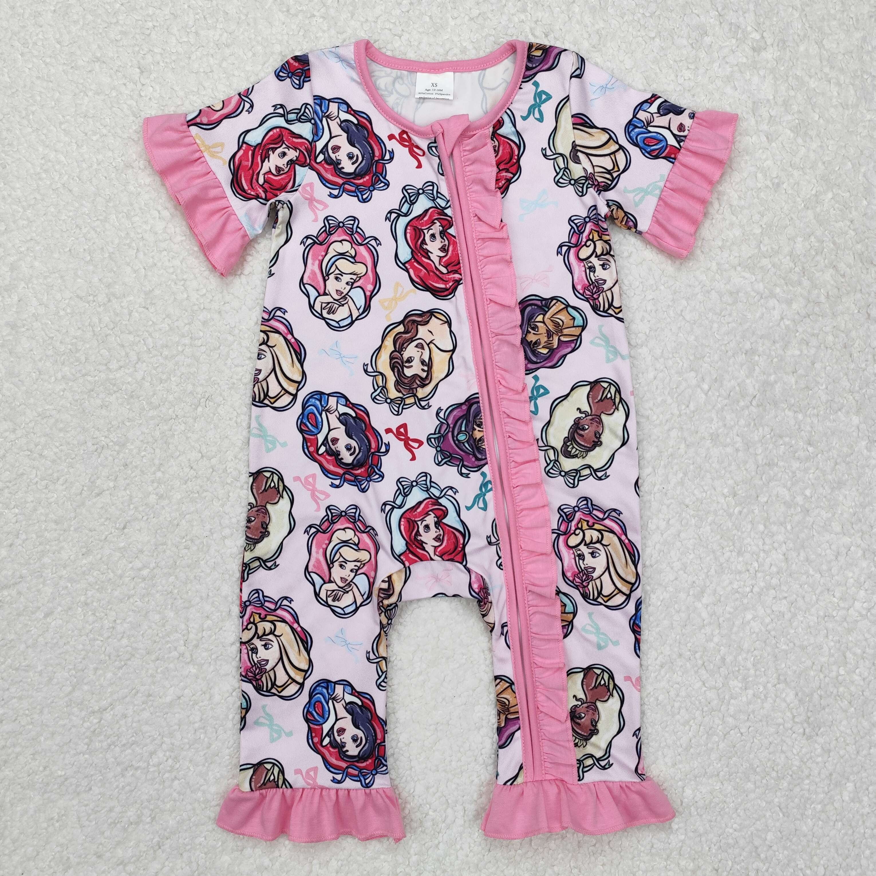 SR2309 RTS baby girl clothes cartoon girl summer romper 