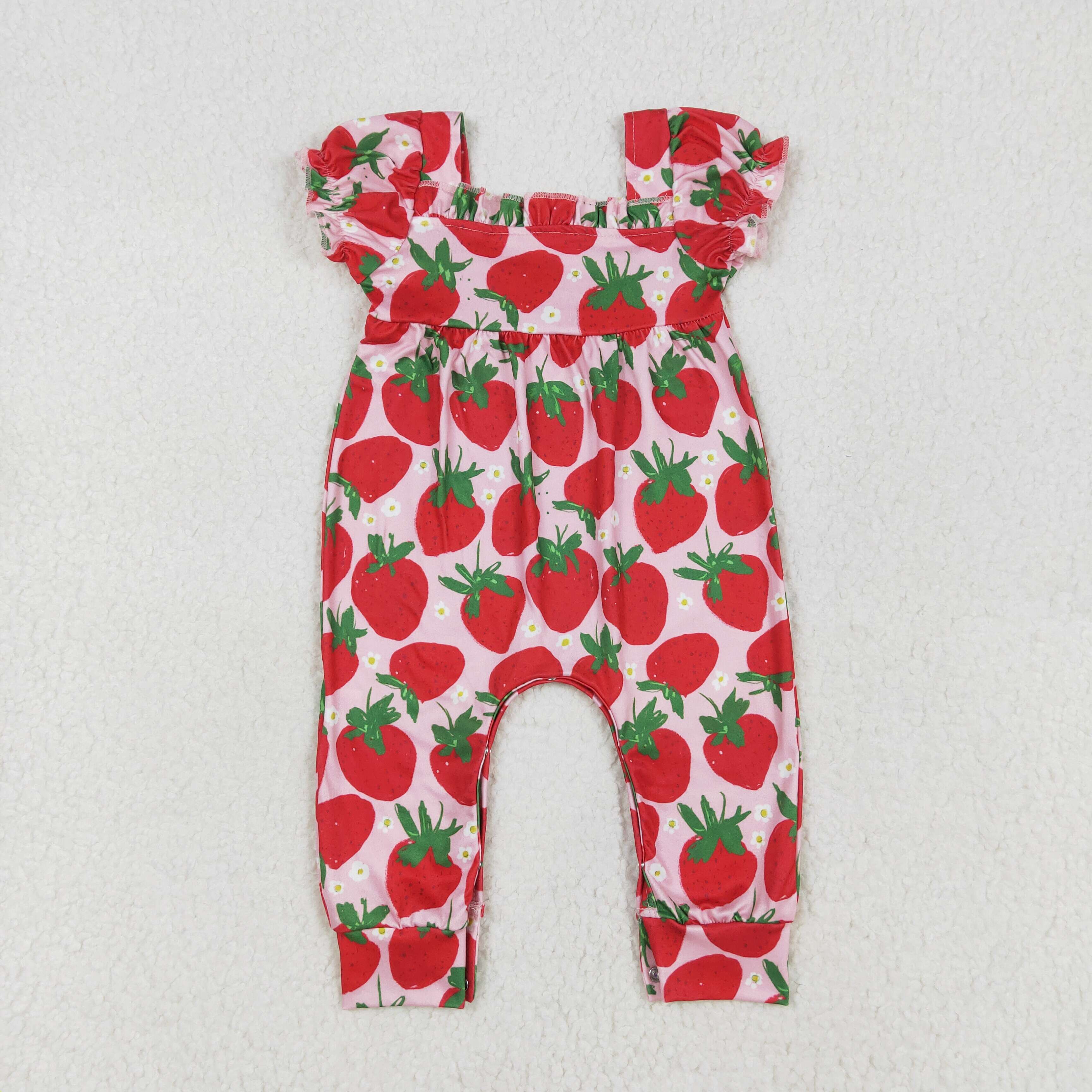 SR2597 RTS baby girl clothes strawberry girl summer romper