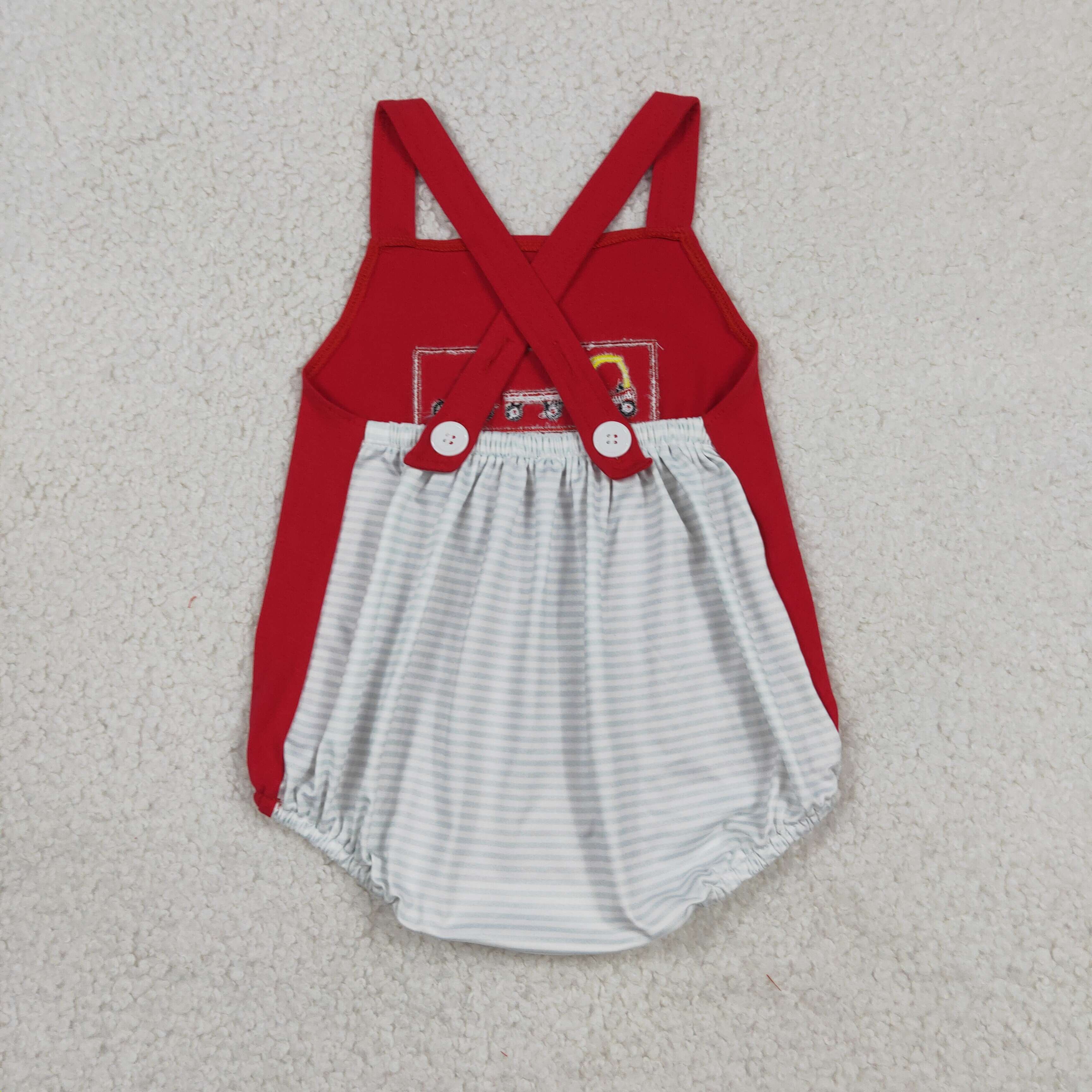 SR2849 RTS baby clothes red embroidery toddler girl summer bubble