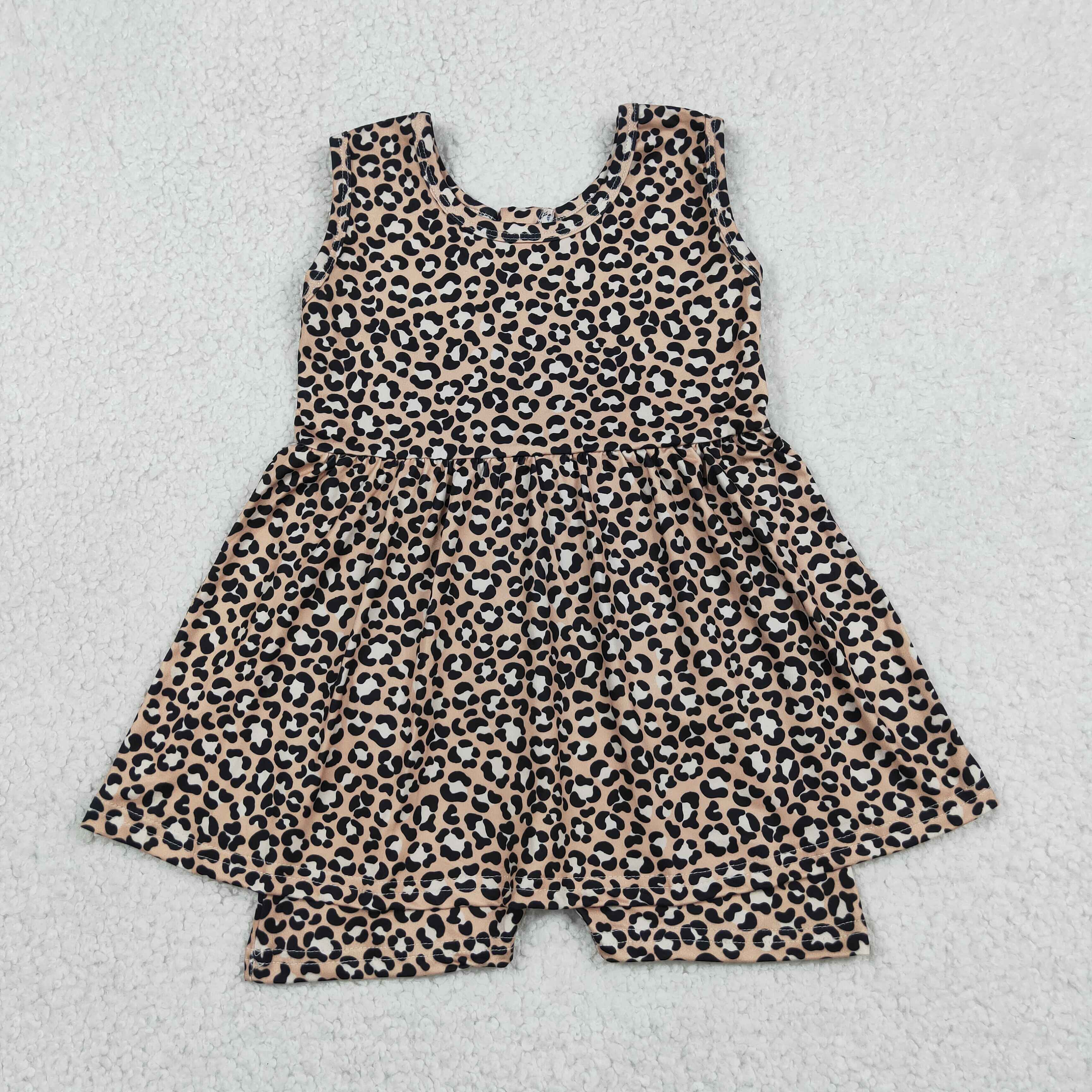 SR3070 RTS baby girl clothes leopard print  girl summer romper