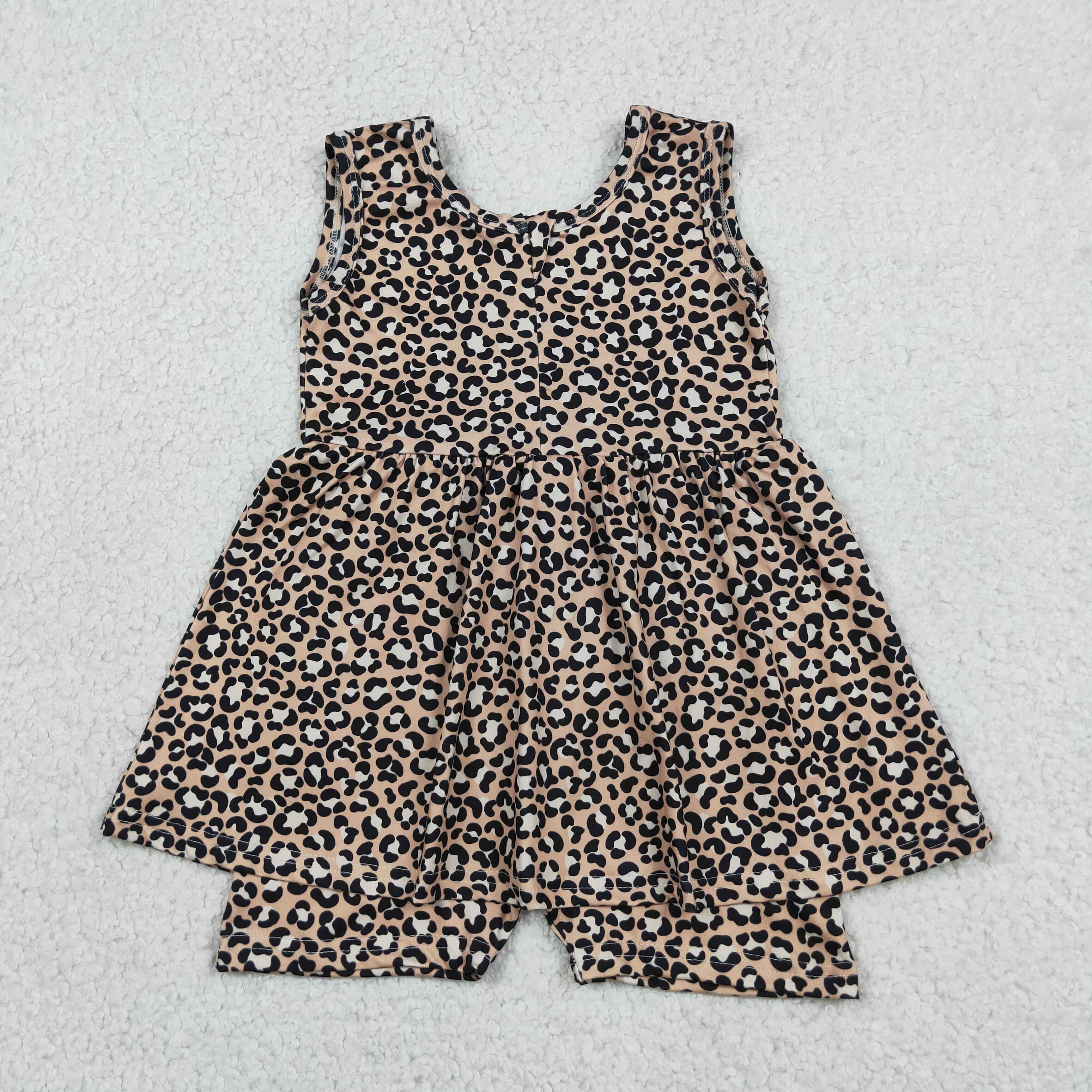 SR3070 RTS baby girl clothes leopard print  girl summer romper