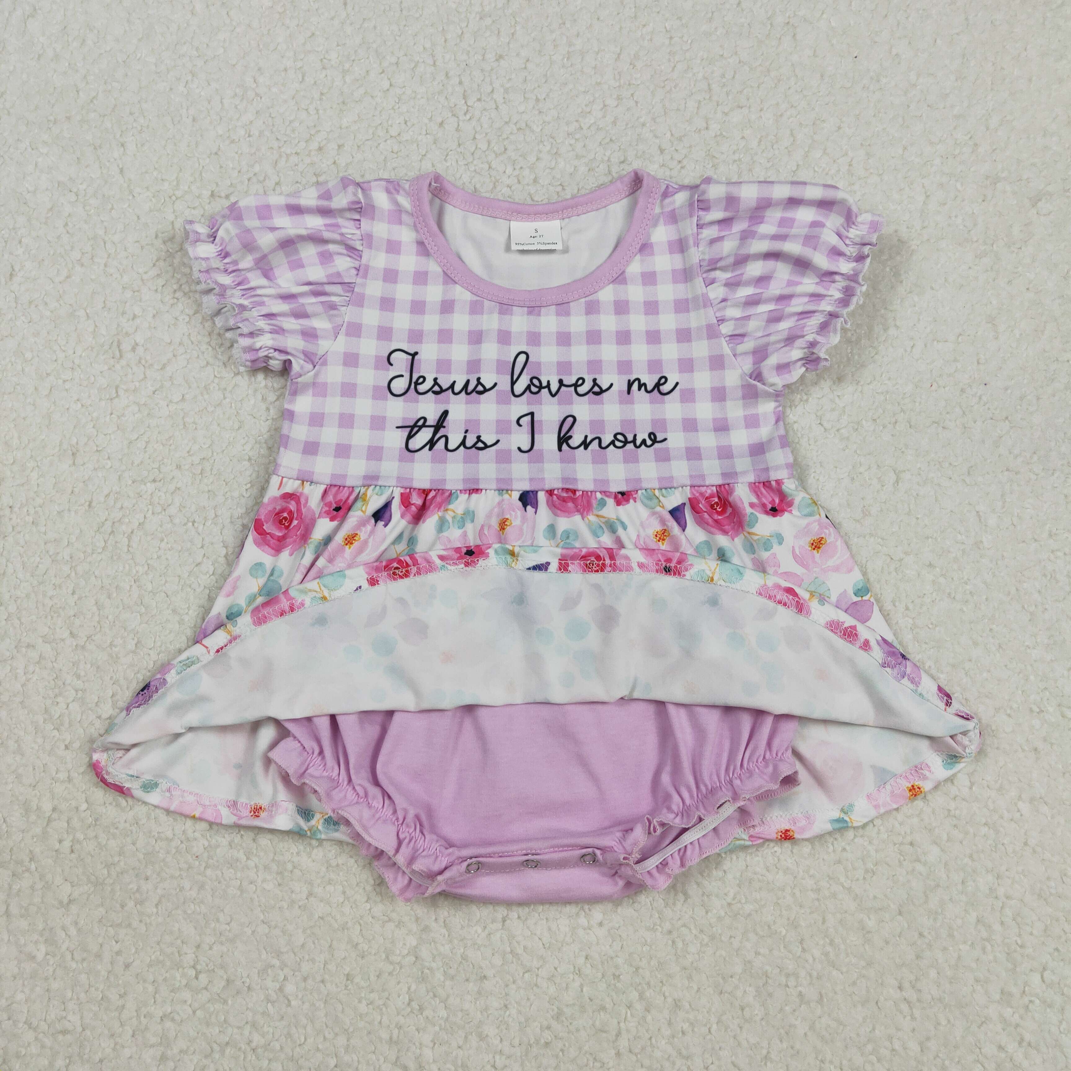 SR3343 RTS baby girl clothes jesus loves me girl summer  bubble