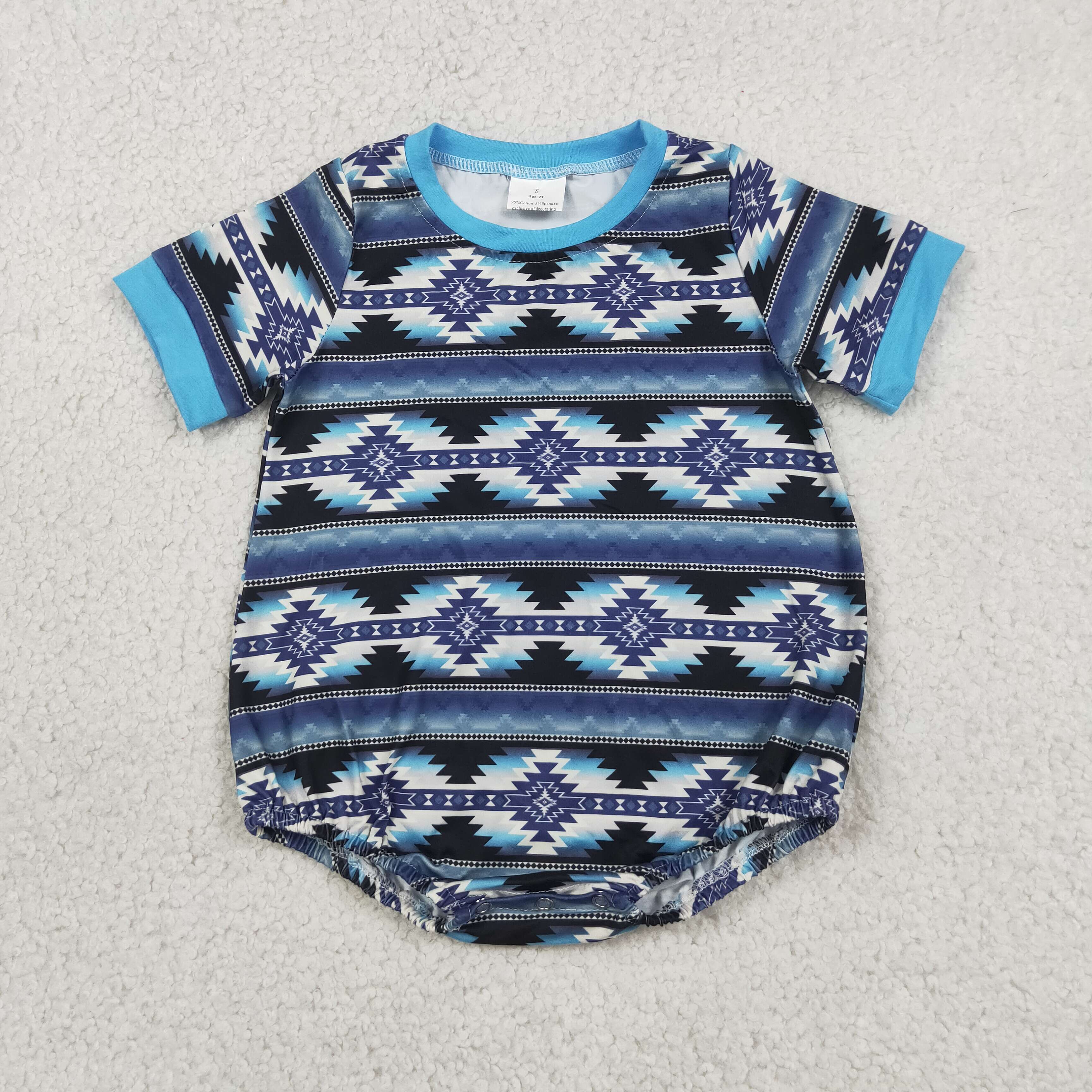 SR3709 RTS baby boy clothes aztec print boy summer bubble western clothes