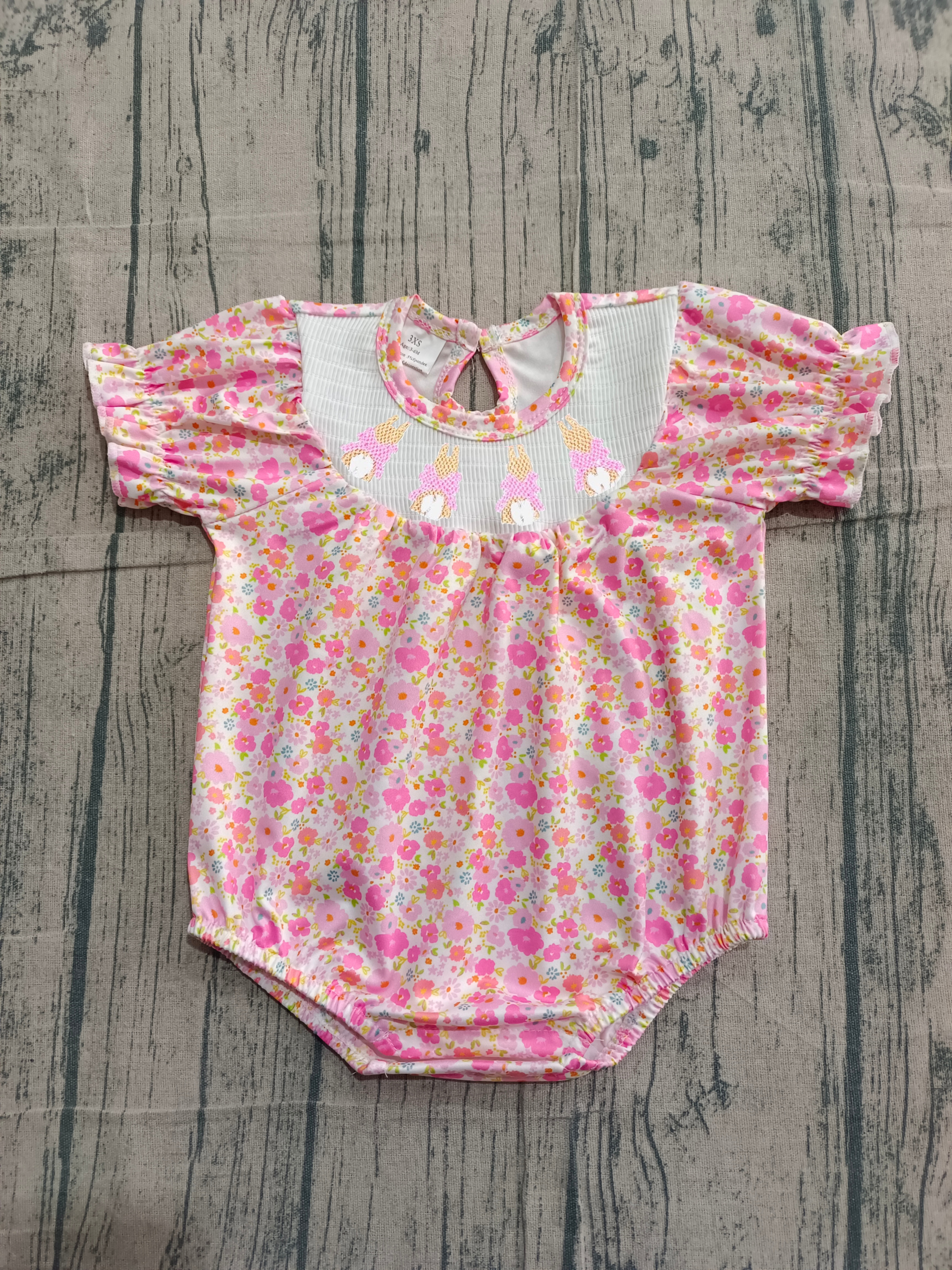 SR3785 pre-order baby girl clothes rabbit print toddler girl easter summer bubble-real pic 2026.1.27