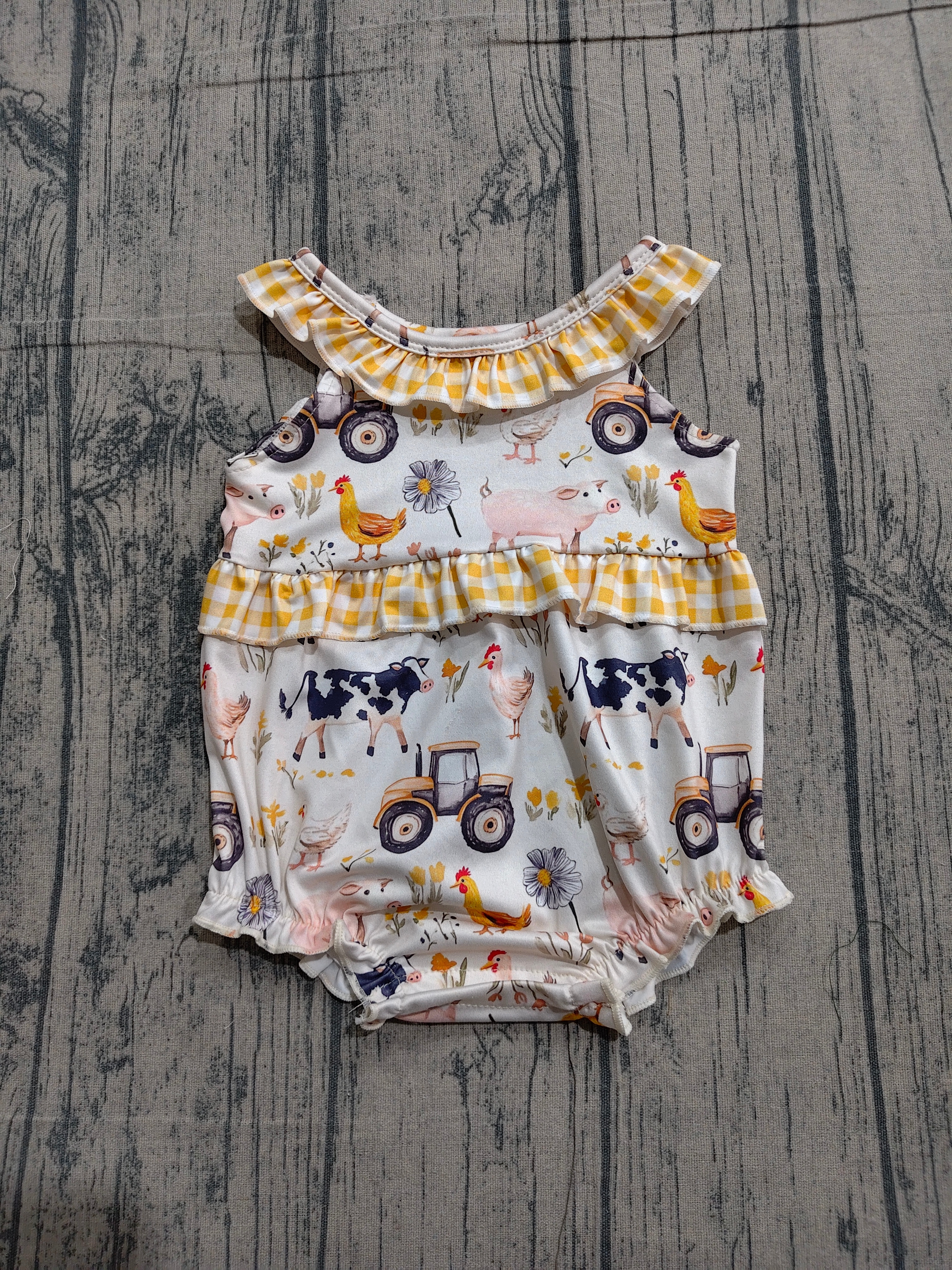 SR3848 pre-order baby girl clothes farm animal print toddler girl summer bubble-real pic 2026.3.26 