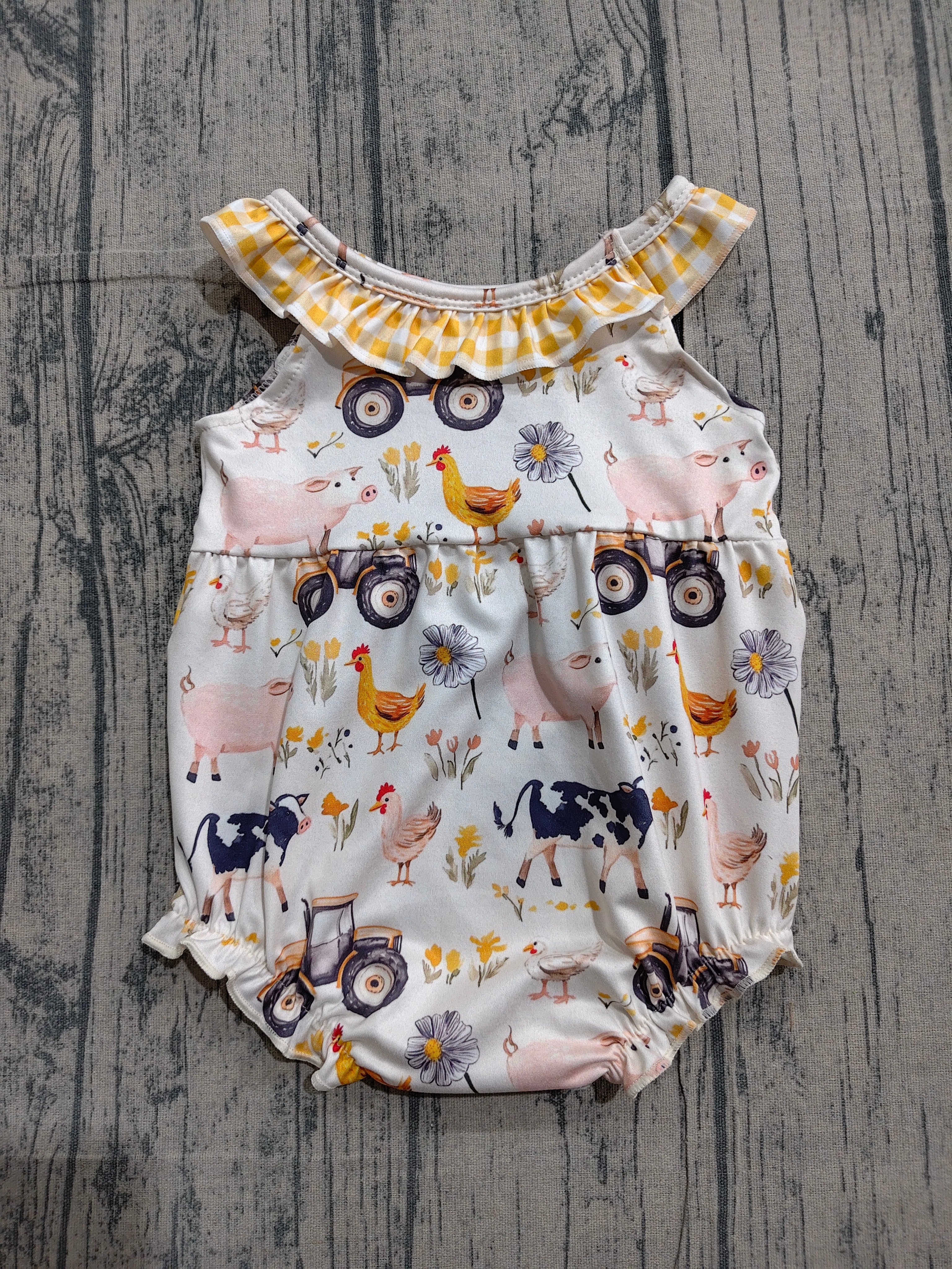 SR3848 pre-order baby girl clothes farm animal print toddler girl summer bubble-real pic 2026.3.26 