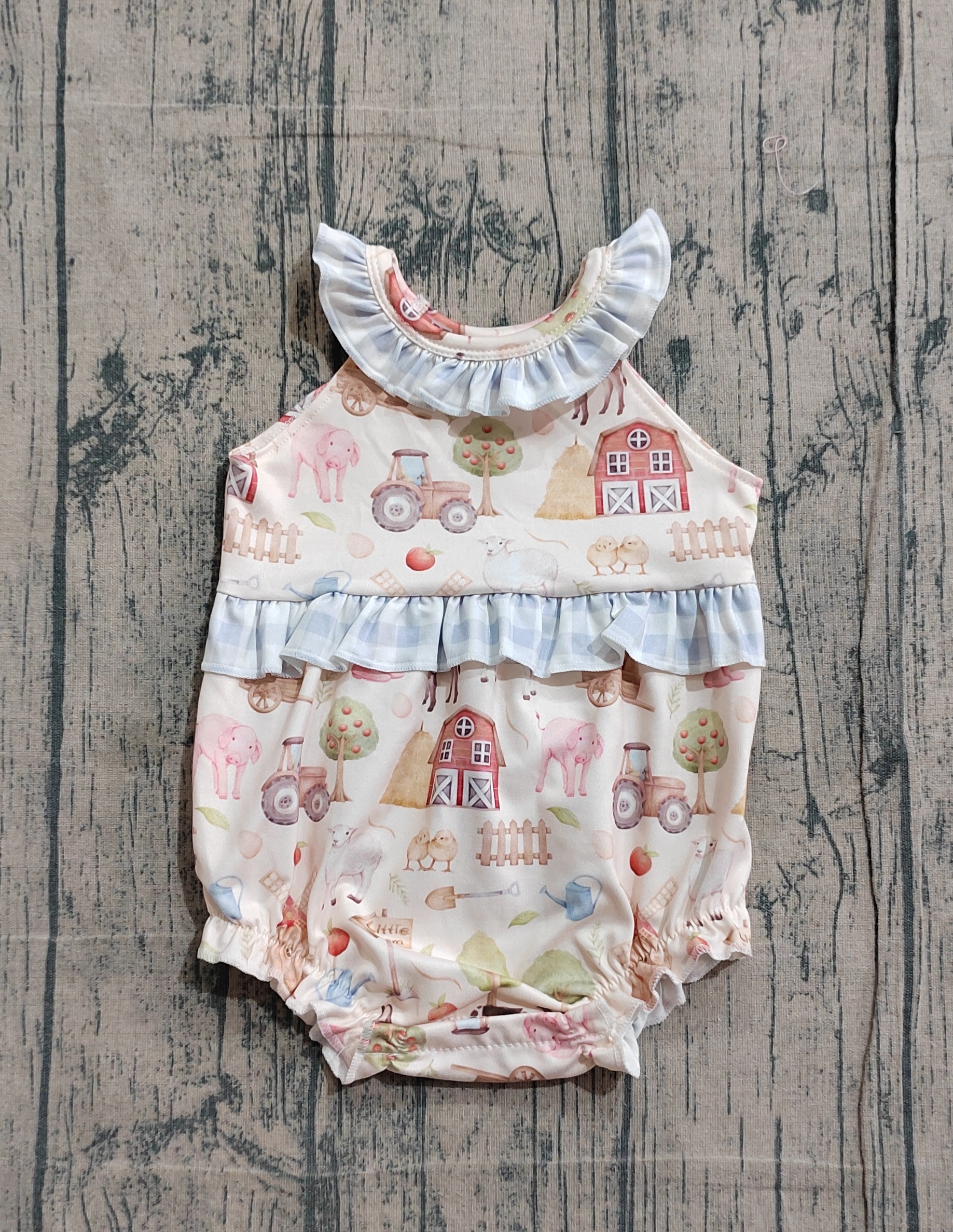 SR3852 pre-order baby girl clothes farm animals print toddler girl summer bubble-real pic 2026.3.21 