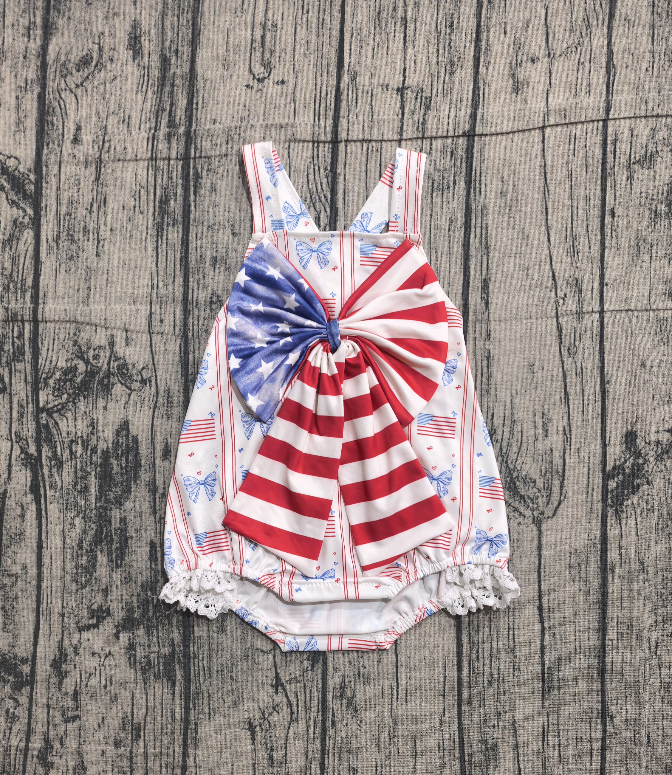 SR3862 pre-order baby girl clothes star print toddler girl 4th of July summer bubble-real pic 2026.3.27 