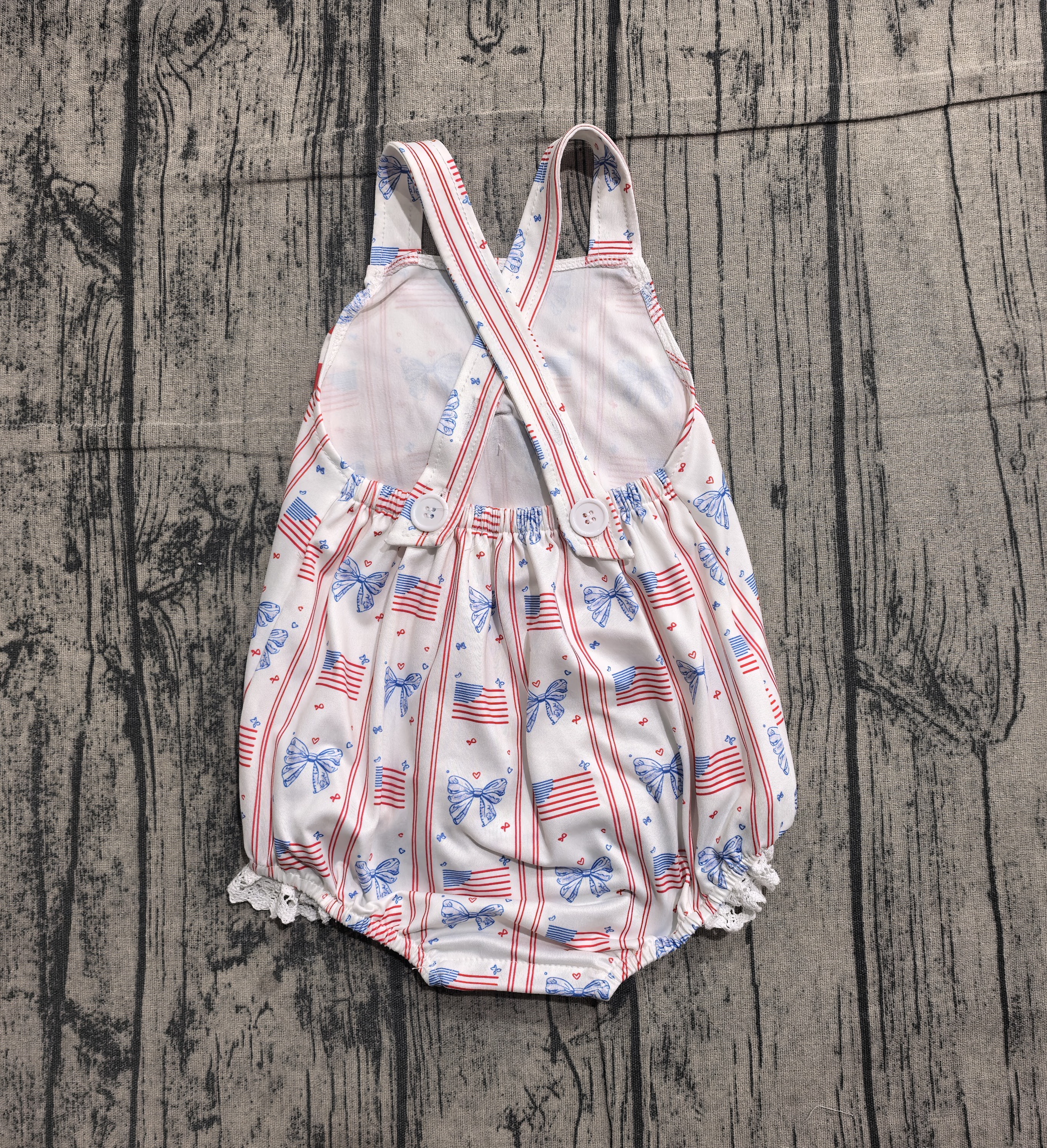 SR3862 pre-order baby girl clothes star print toddler girl 4th of July summer bubble-real pic 2026.3.27 