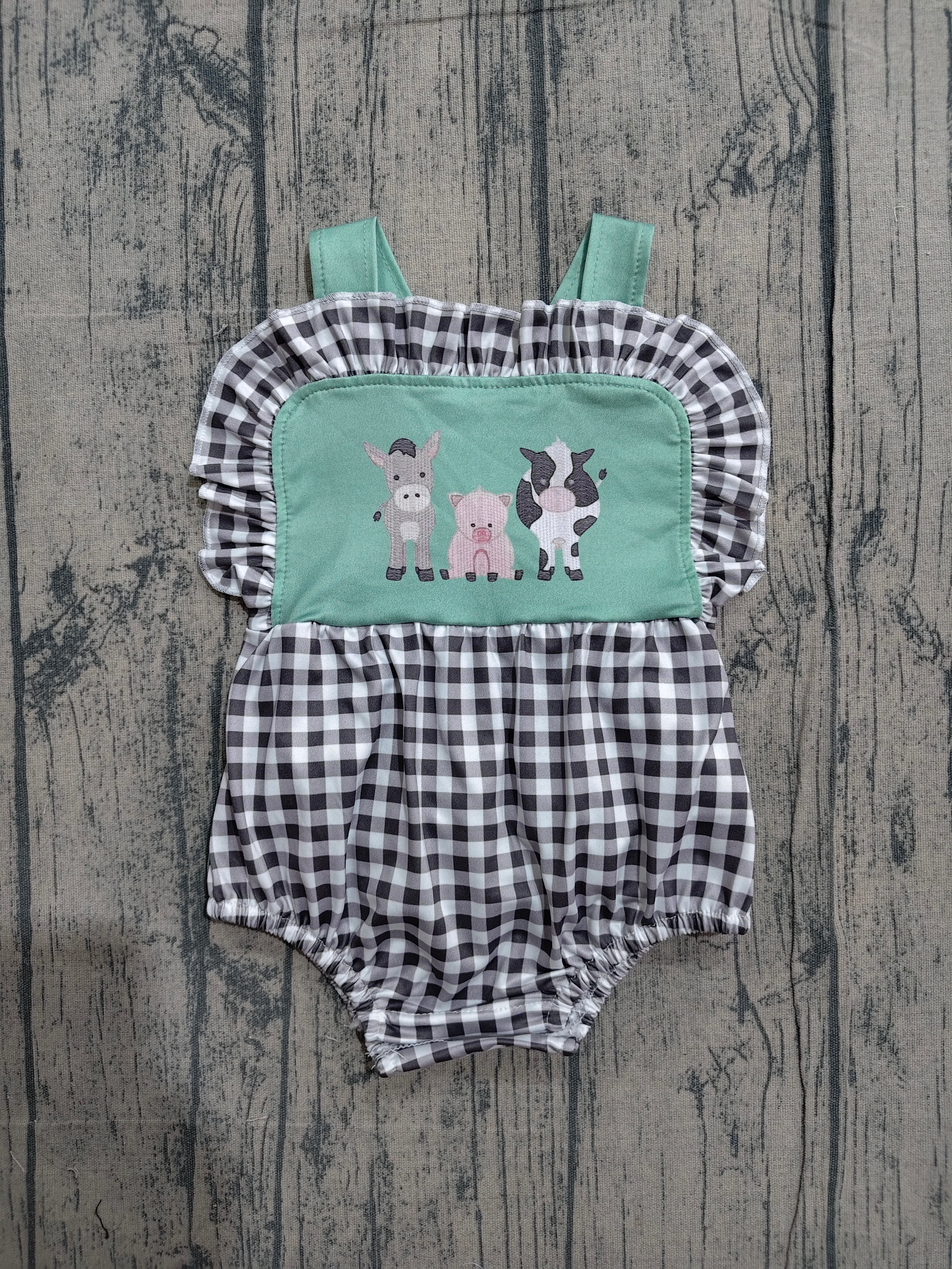 SR3866 pre-order baby girl clothes farm animal print toddler girl summer bubble-real pic 2026.4.1 