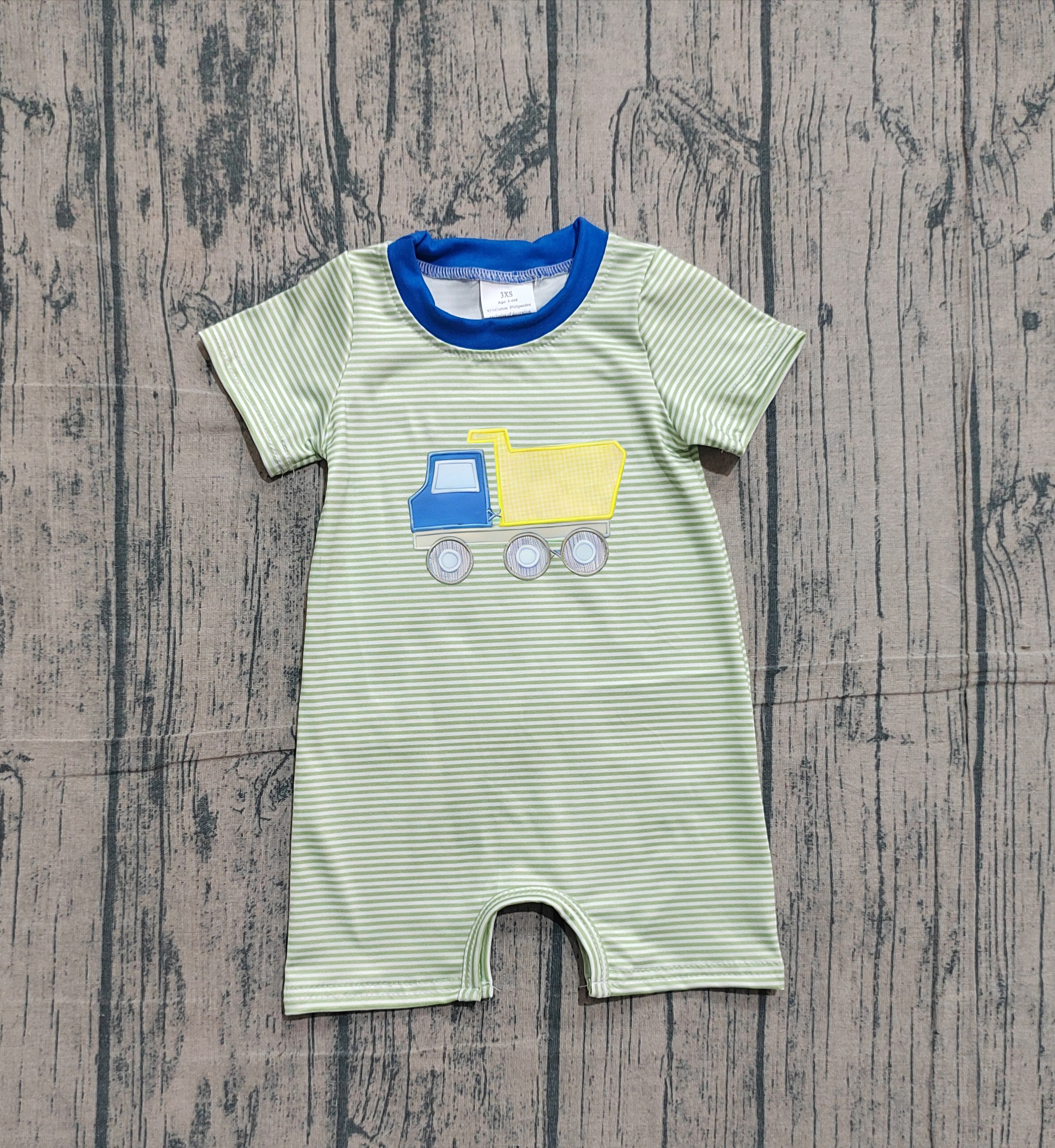  SR3893 pre-order baby boy clothes truck print toddler boy summer romper-real pic 2026.1.19 