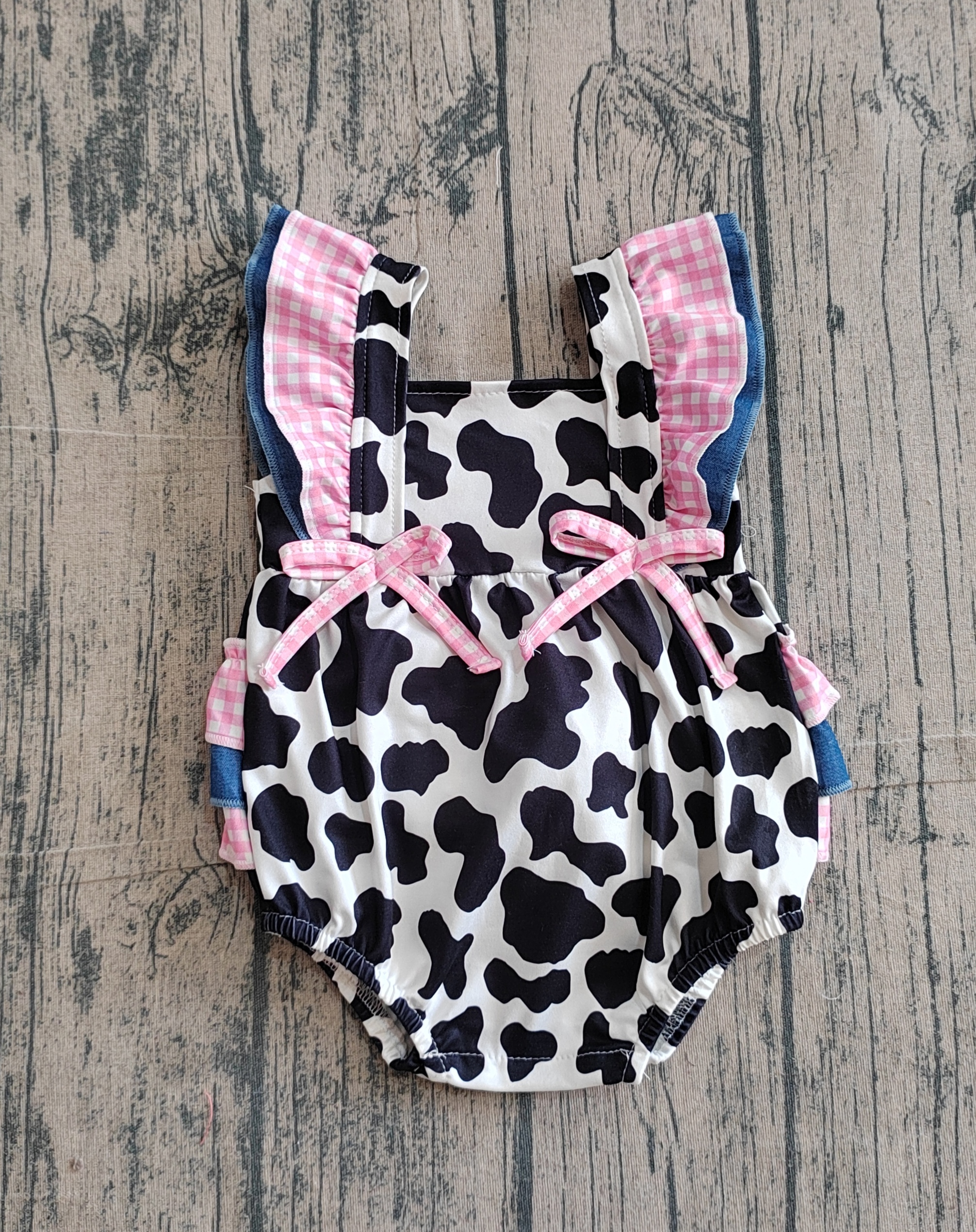 SR3898 pre-order baby girl clothes cow bows newborn girl summer bubble -real pic 2026.3.11 