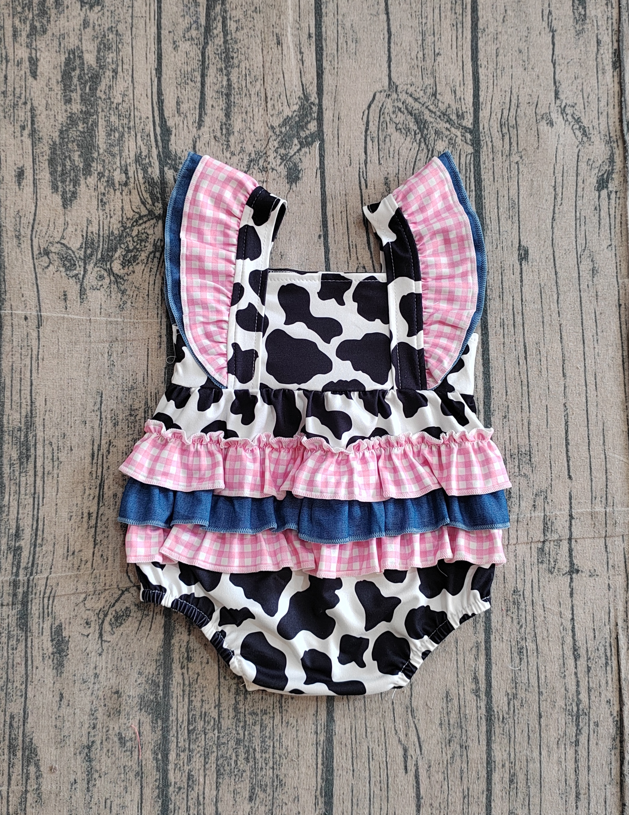 SR3898 pre-order baby girl clothes cow bows newborn girl summer bubble -real pic 2026.3.11 
