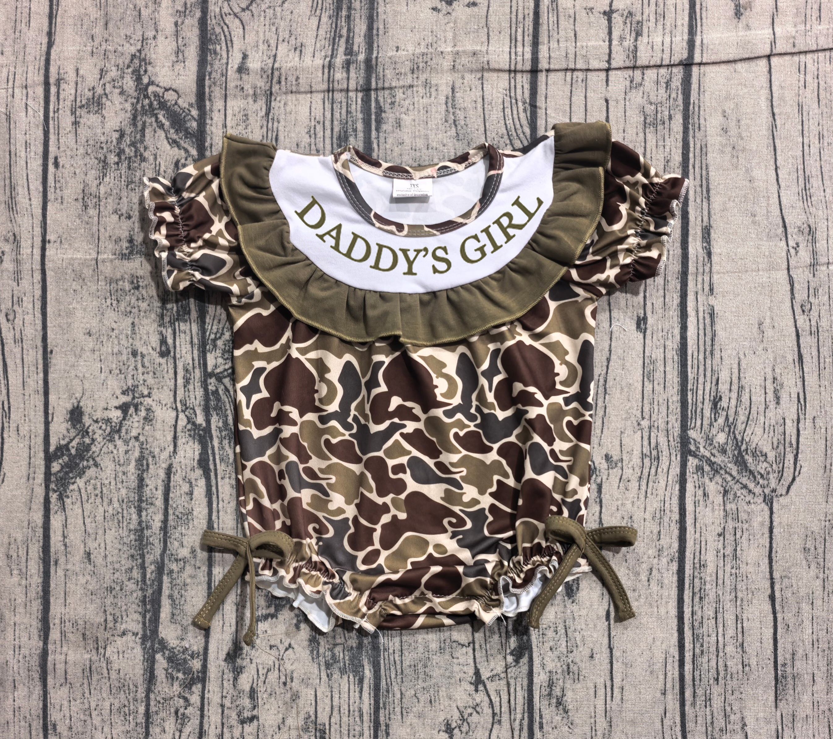 SR3919 pre-order baby girl clothes camo daddy's girl hunting clothes toddler girl summer embroidery bubble-real pic 2026.3.27 