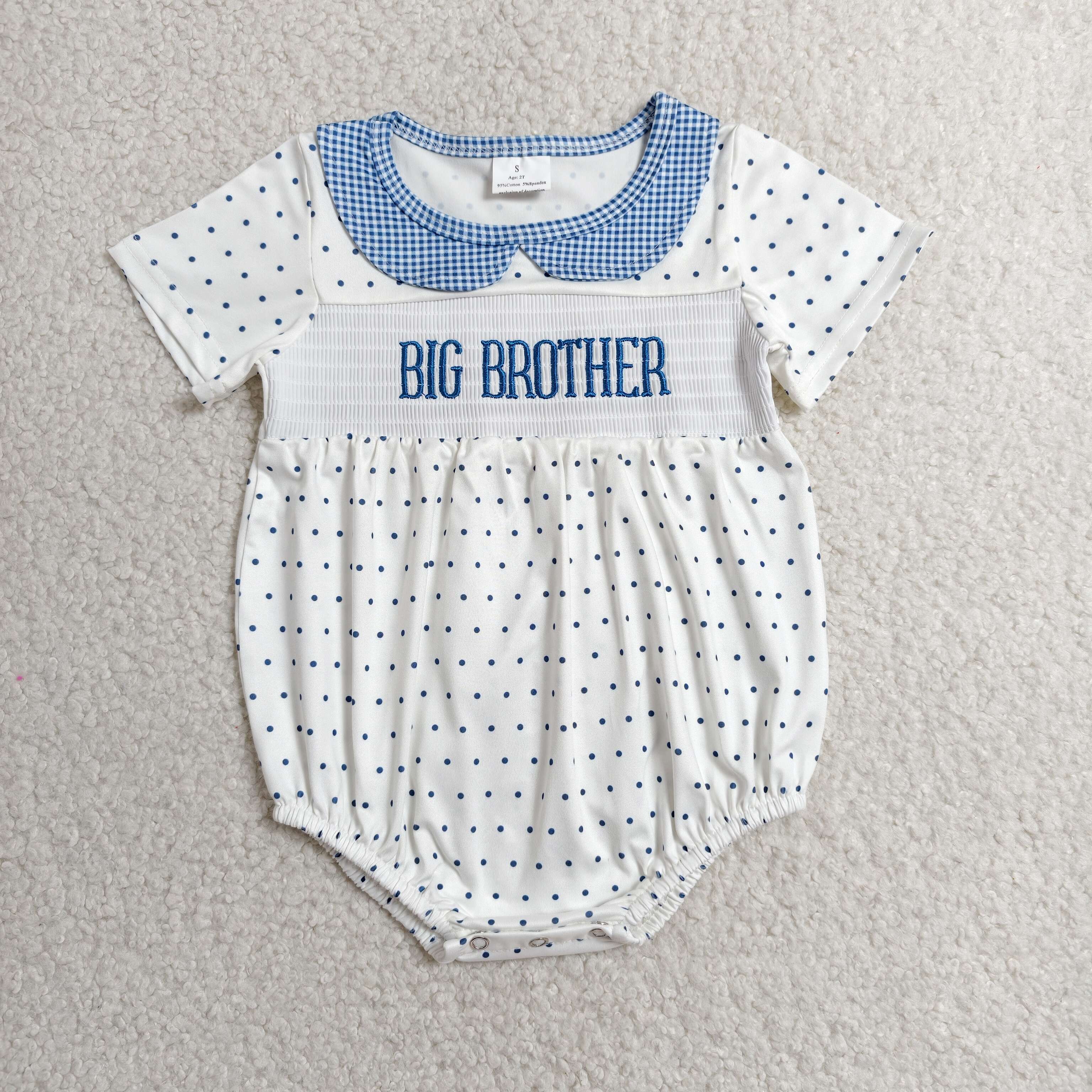 SR3980 RTS baby boy clothes brother smock toddler boy summer bubble 
