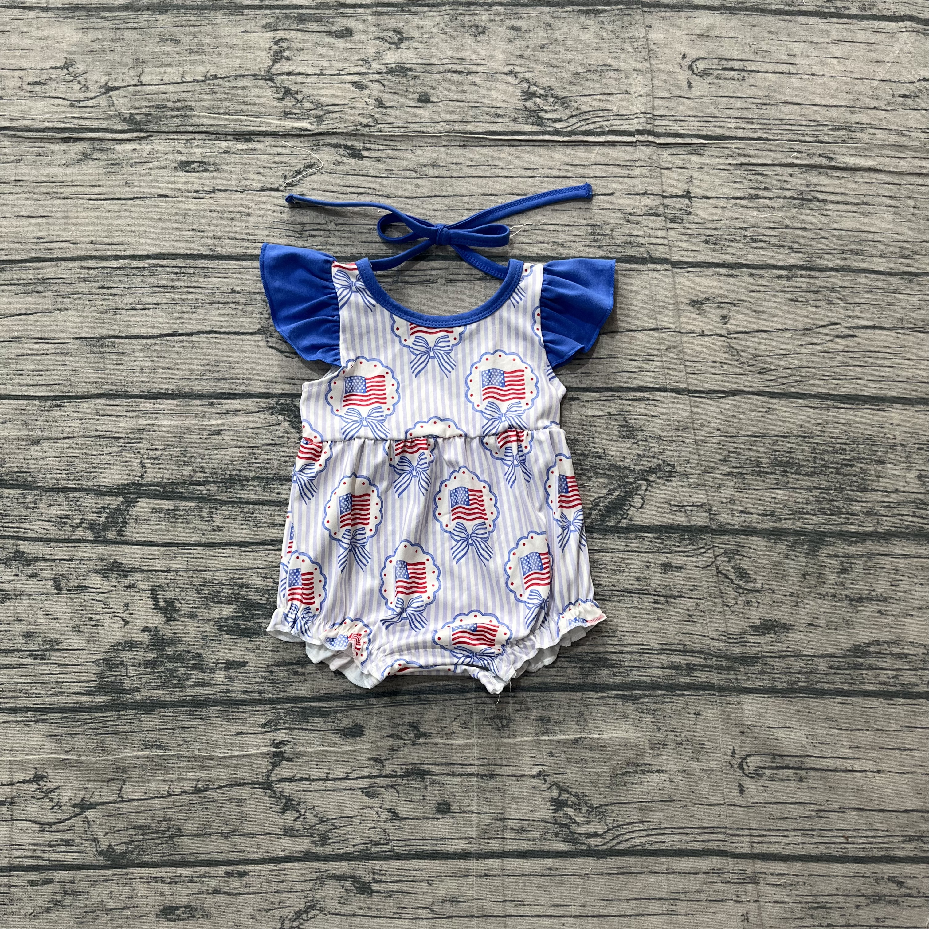 SR4029 pre-order baby girl clothes flag print toddler girl 4th of July summer bubble-real pic 2026.3.17 