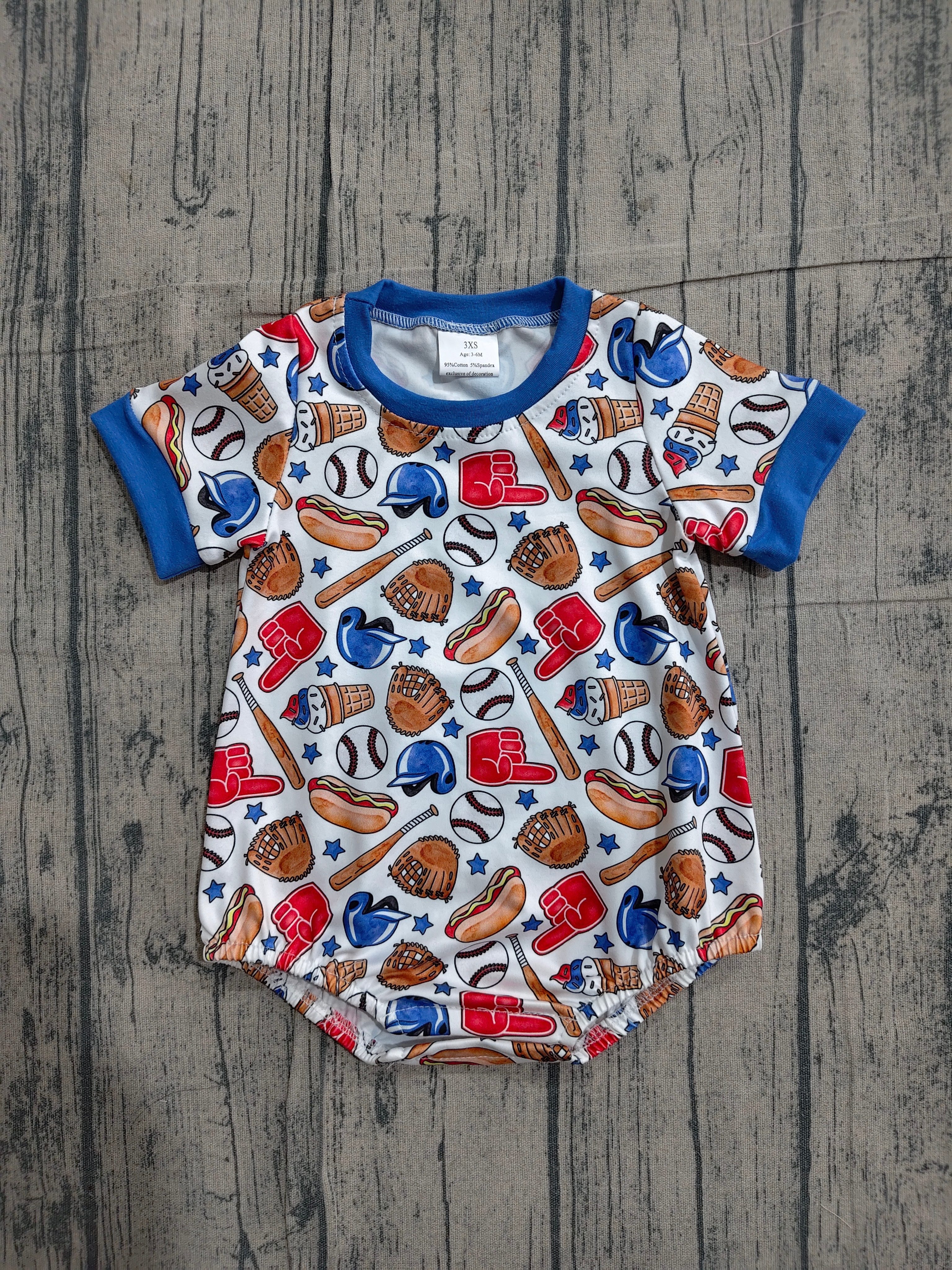 SR4030 pre-order baby boy clothes baseball print toddler boy summer bubble-real pic 2026.3.23 