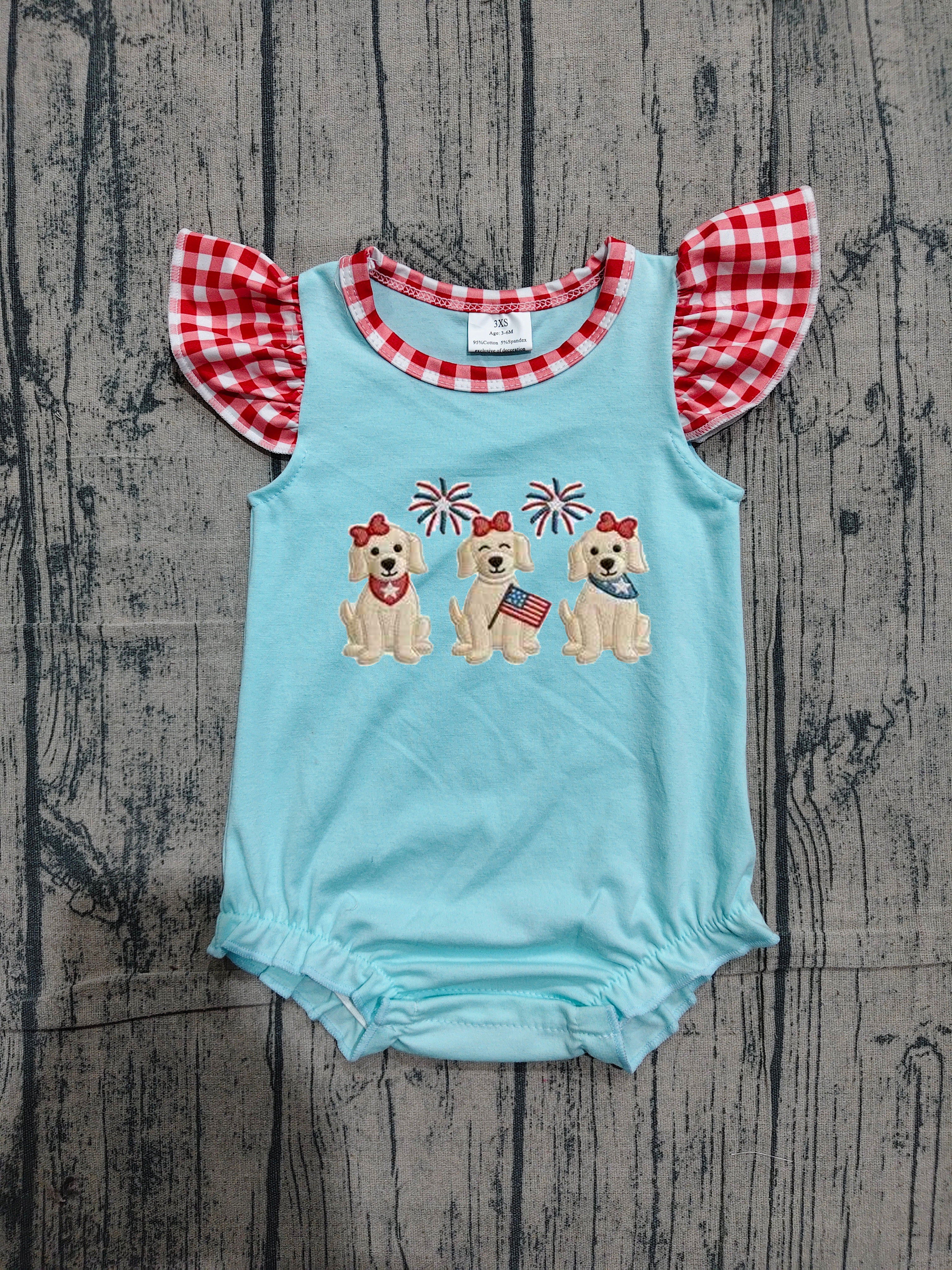 SR4051 pre-order baby girl clothes pubby print toddler girl 4th of July summer embroidery bubble-real pic 2026.4.24 
