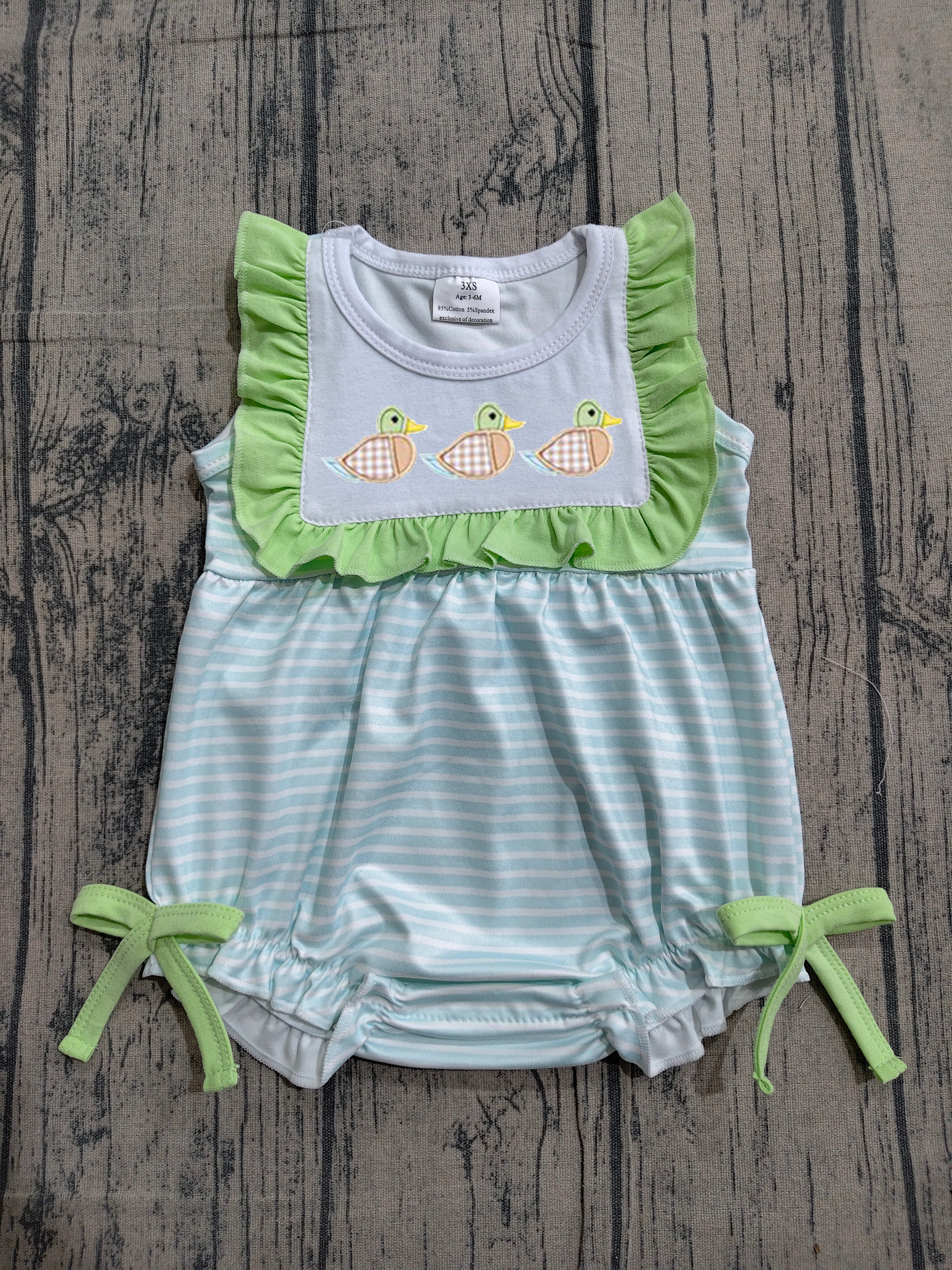 SR4082 pre-order baby girl clothes mallard print toddler girl summer embroidery bubble-real pic 2026.3.23 