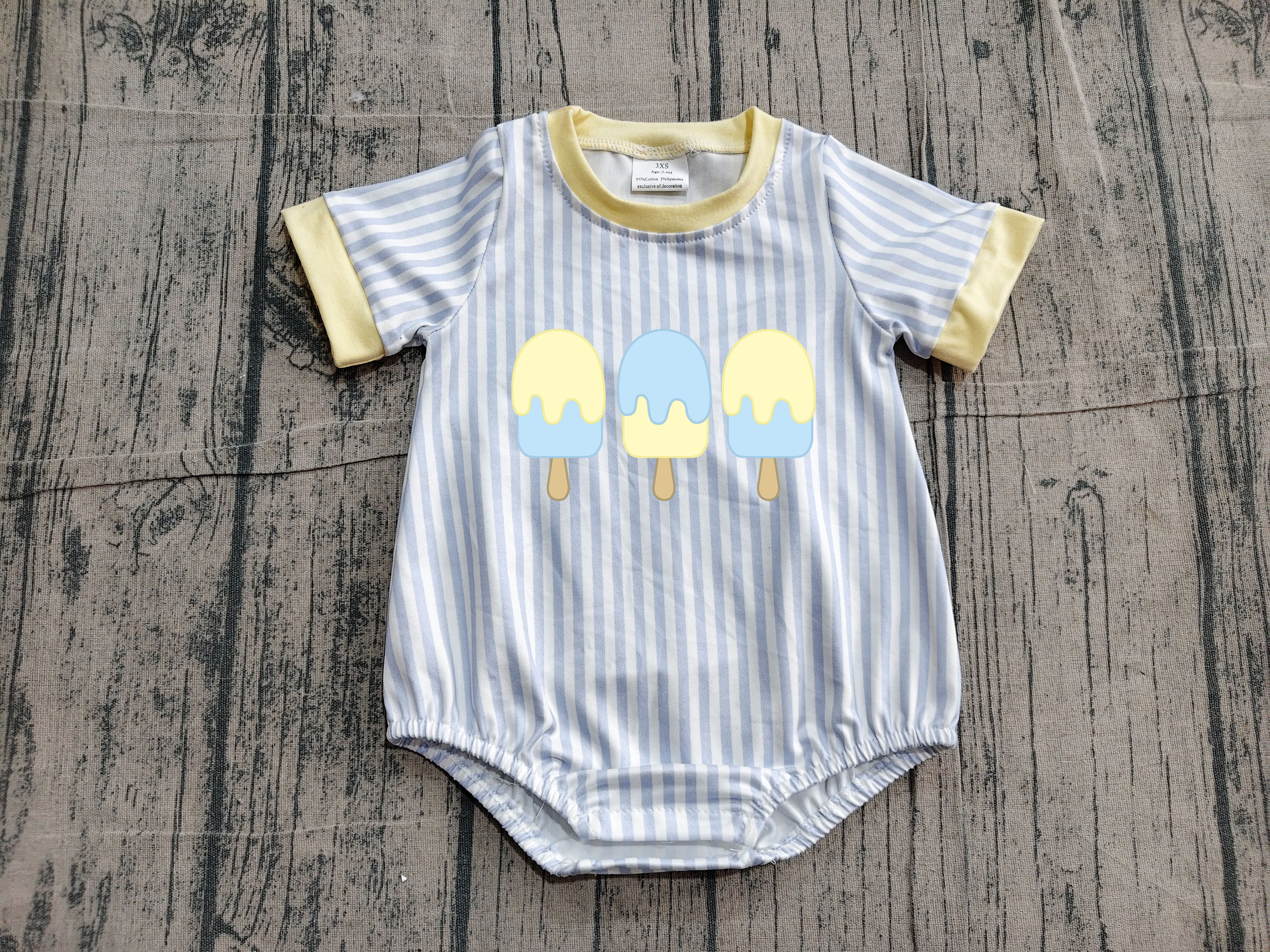 SR4107 pre-order baby boy clothes popsicle print toddler boy summer embroidery bubble-real pic 2026.4.25 