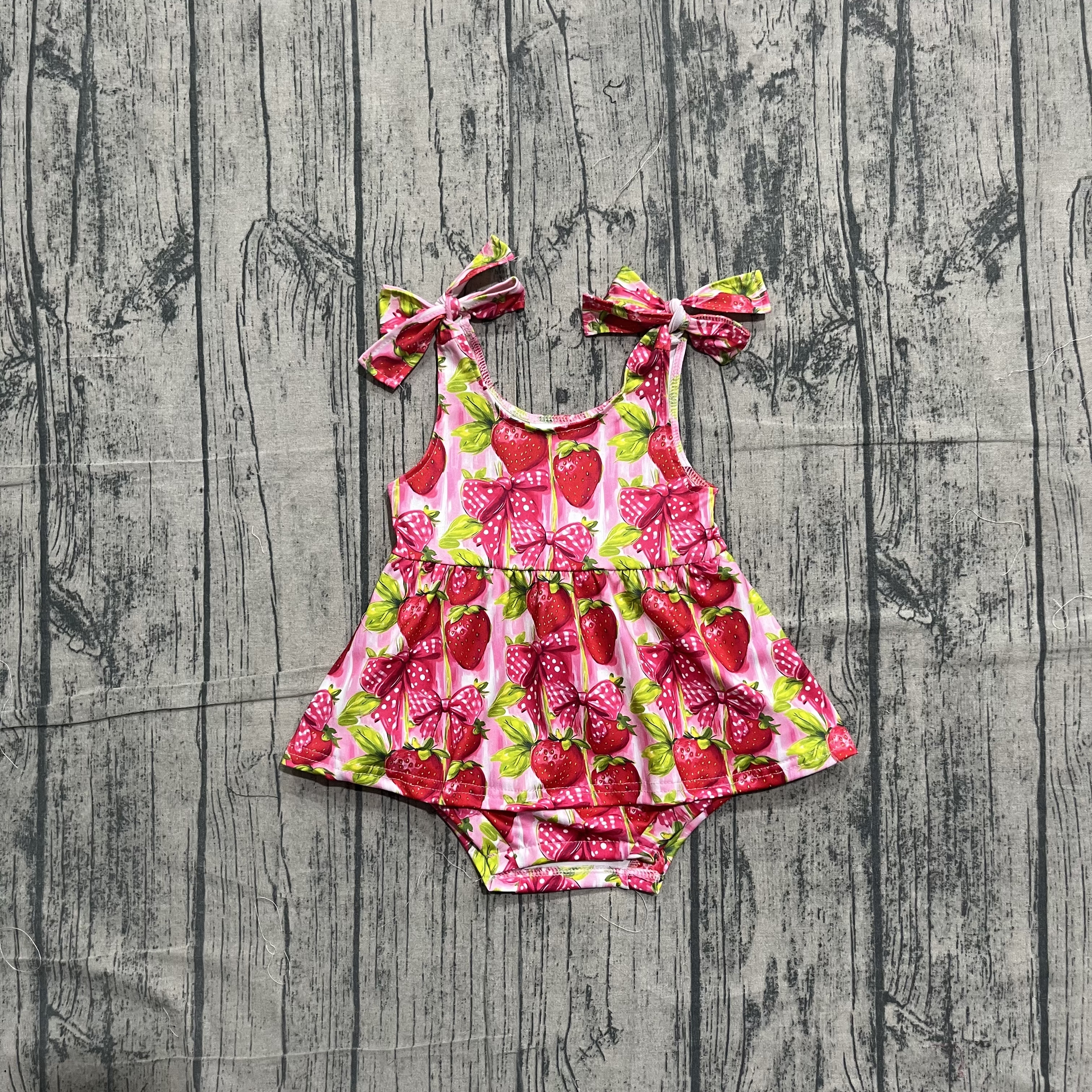 SR4134 pre-order baby clothes strawberry print toddler girl summer bubble-real pic 2026.5.9 