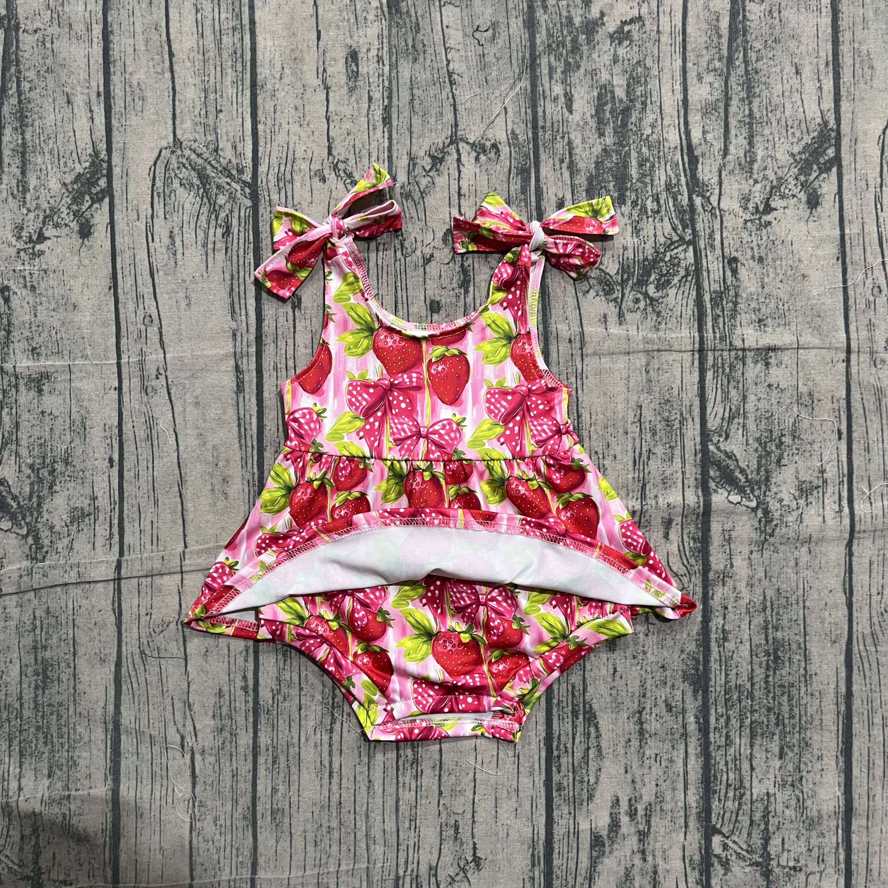 SR4134 pre-order baby clothes strawberry print toddler girl summer bubble-real pic 2026.5.9 