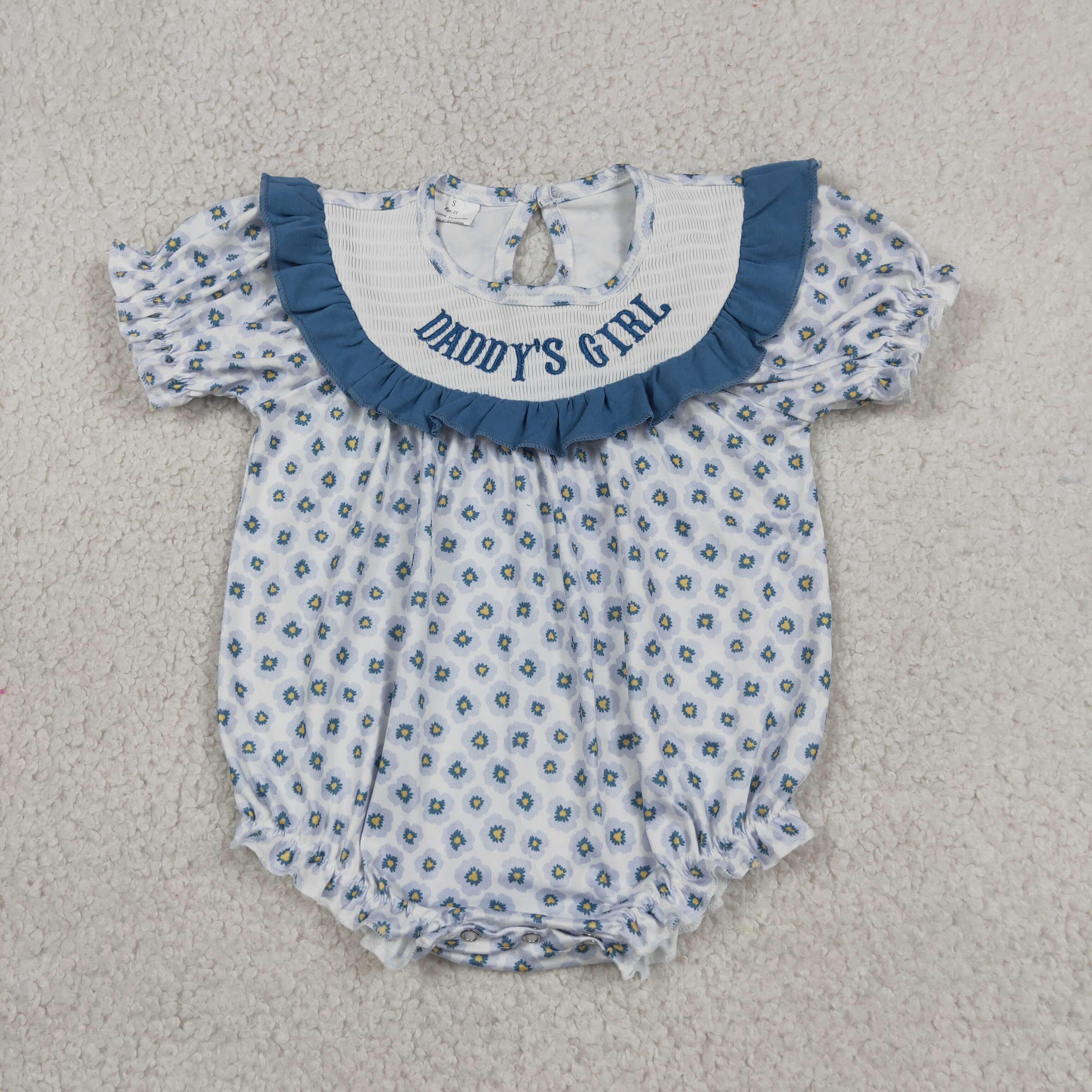 SR4141 RTS baby clothes daddy’s girl smock toddler girl summer bubble summer clothes