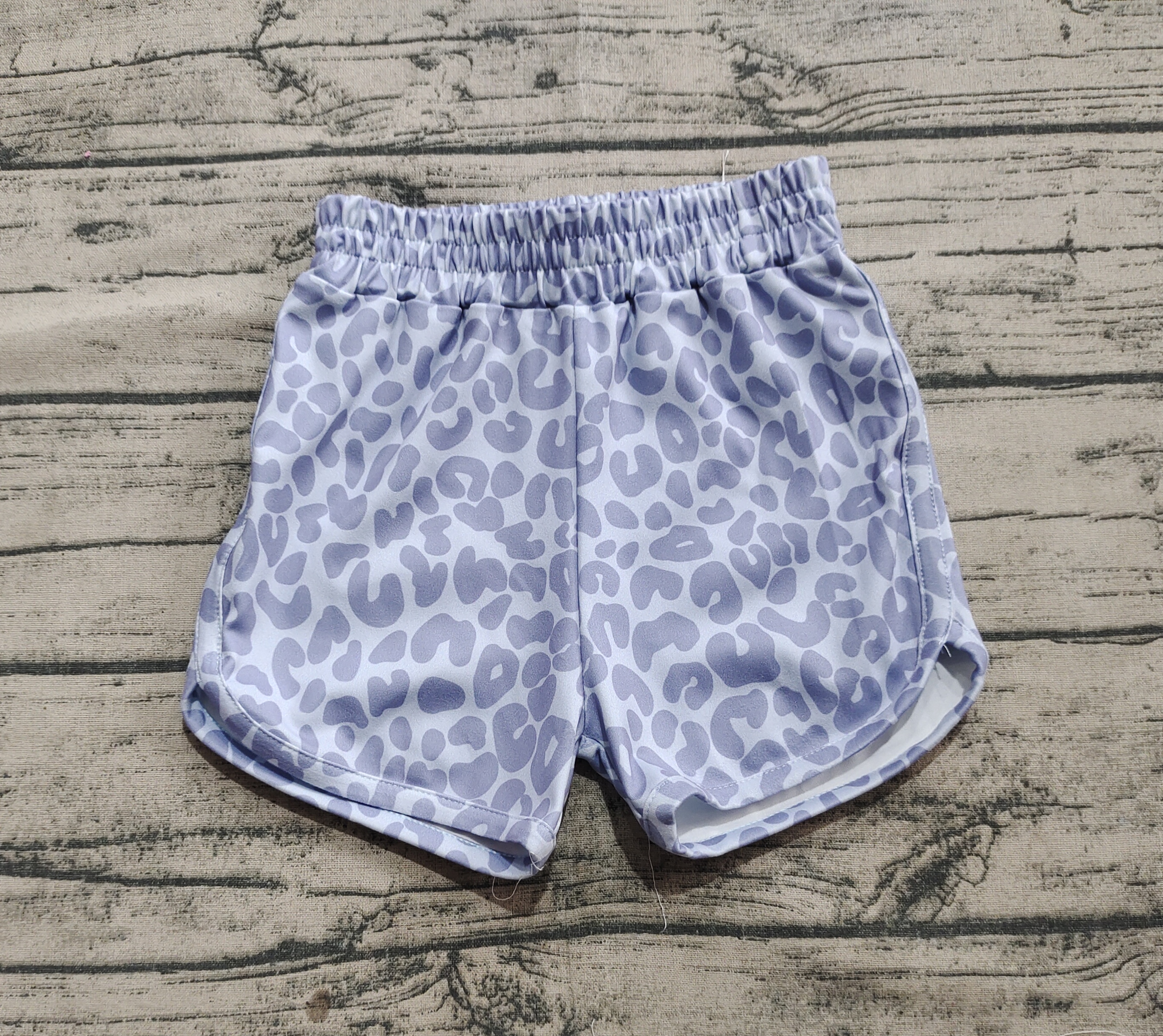 SS0464 pre-order baby girl clothes gray leopard print girl summer yoga shorts-real pic 2025.3.15 