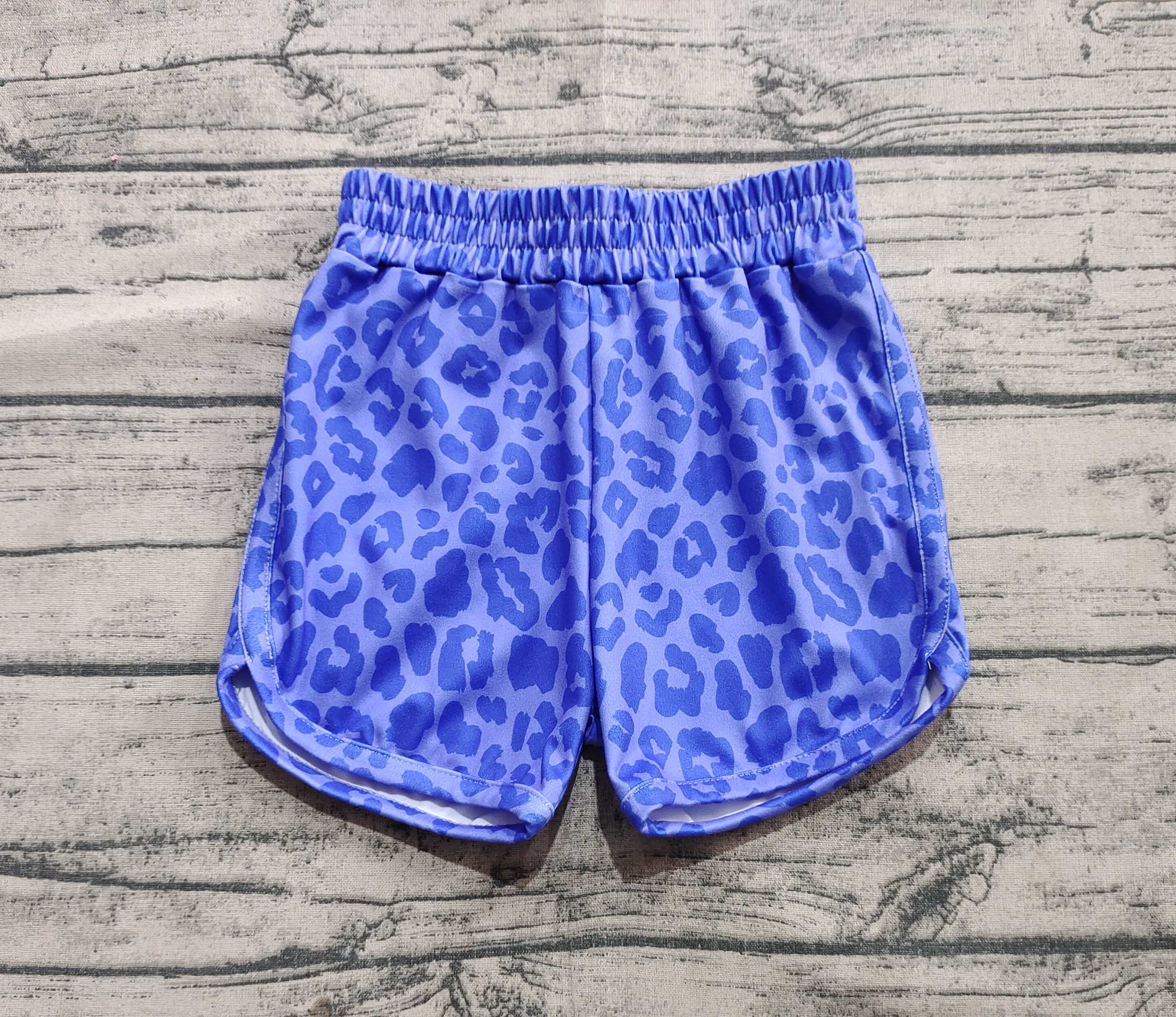 SS0466 pre-order baby girl clothes blue leopard print girl summer yoga shorts-real pic 2025.3.15 