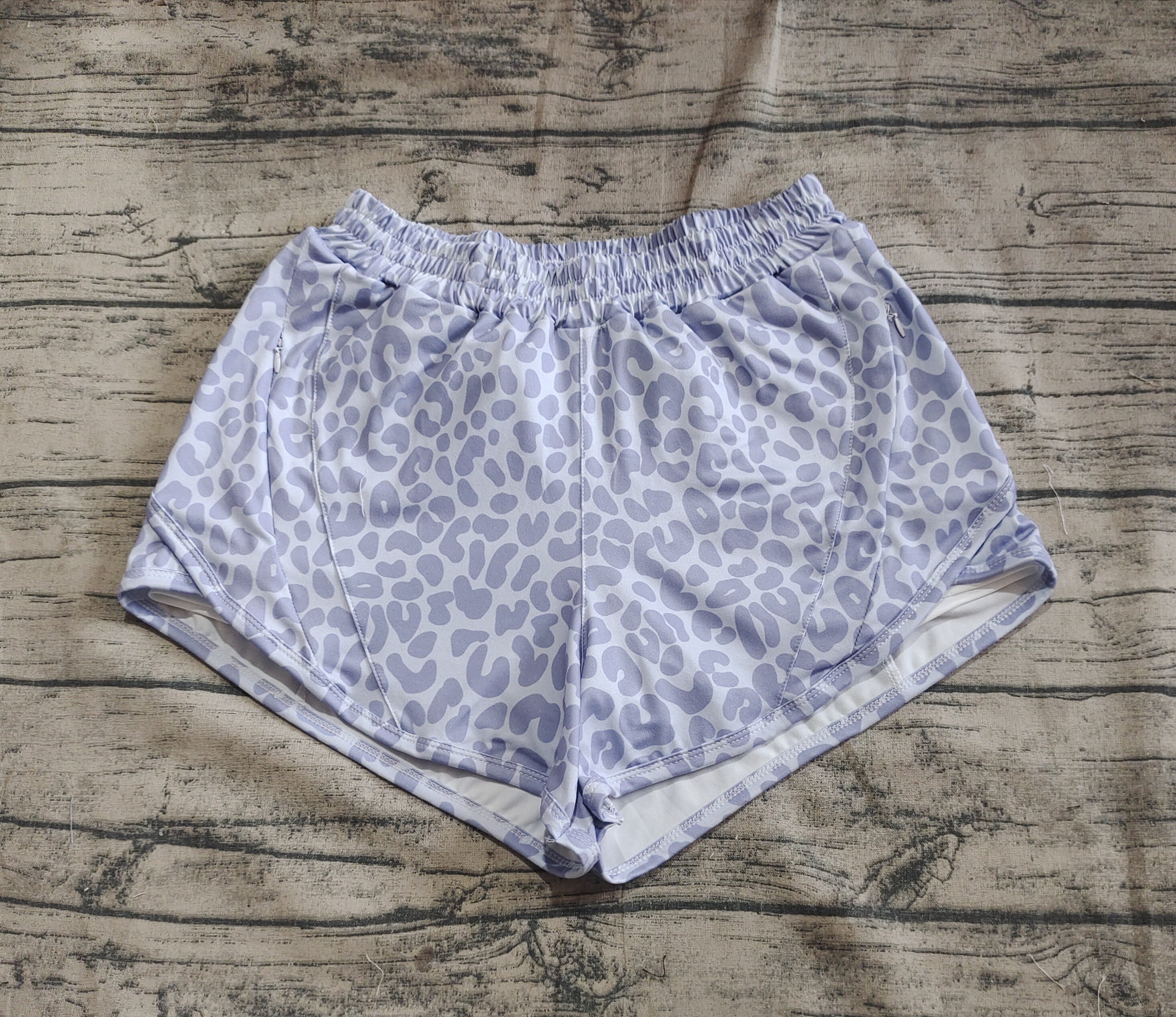 SS0468 pre-order adult clothes gray leopard print adult women summer yoga shorts-real pic 2025.4.13 
