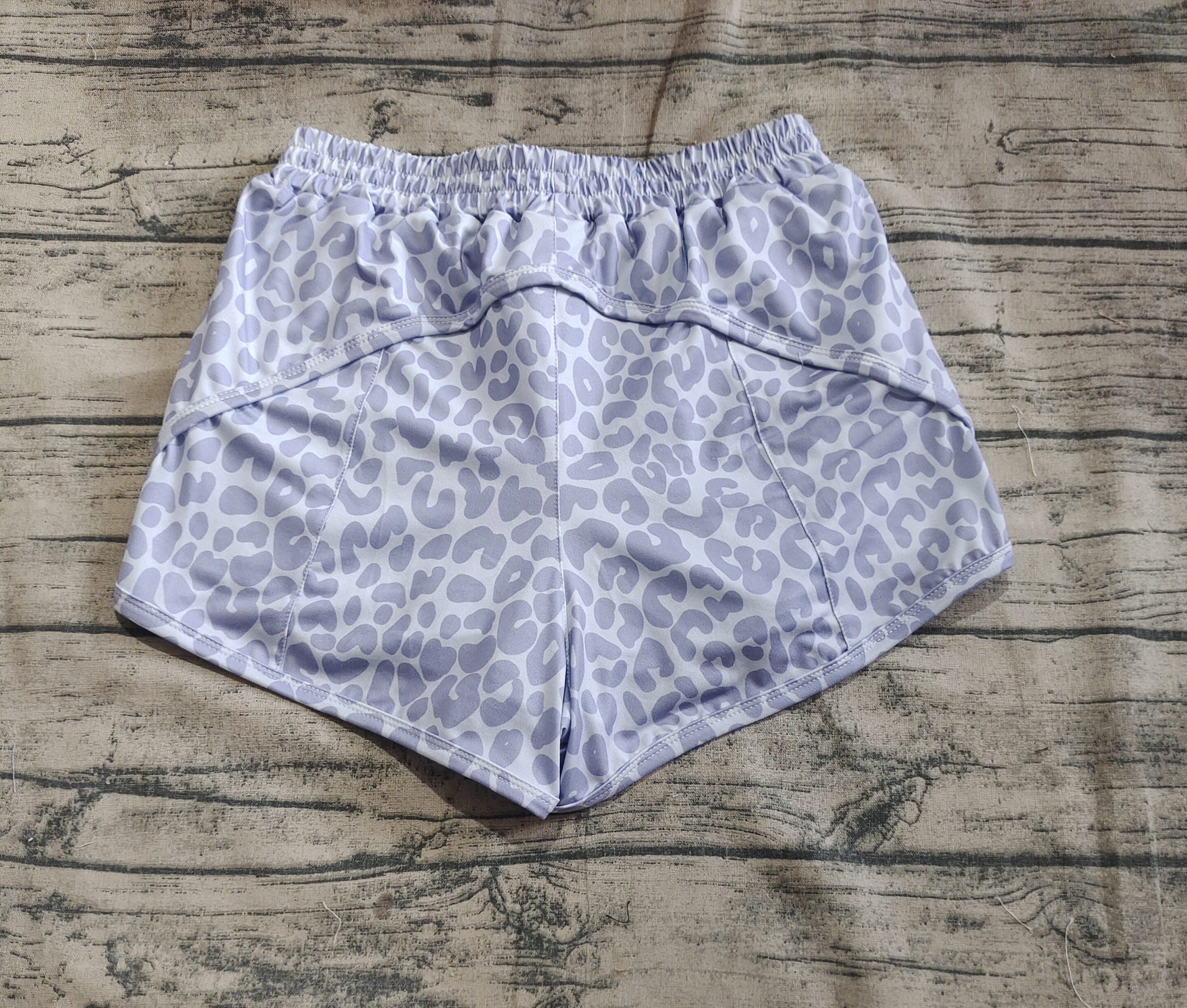 SS0468 pre-order adult clothes gray leopard print adult women summer yoga shorts-real pic 2025.4.13 