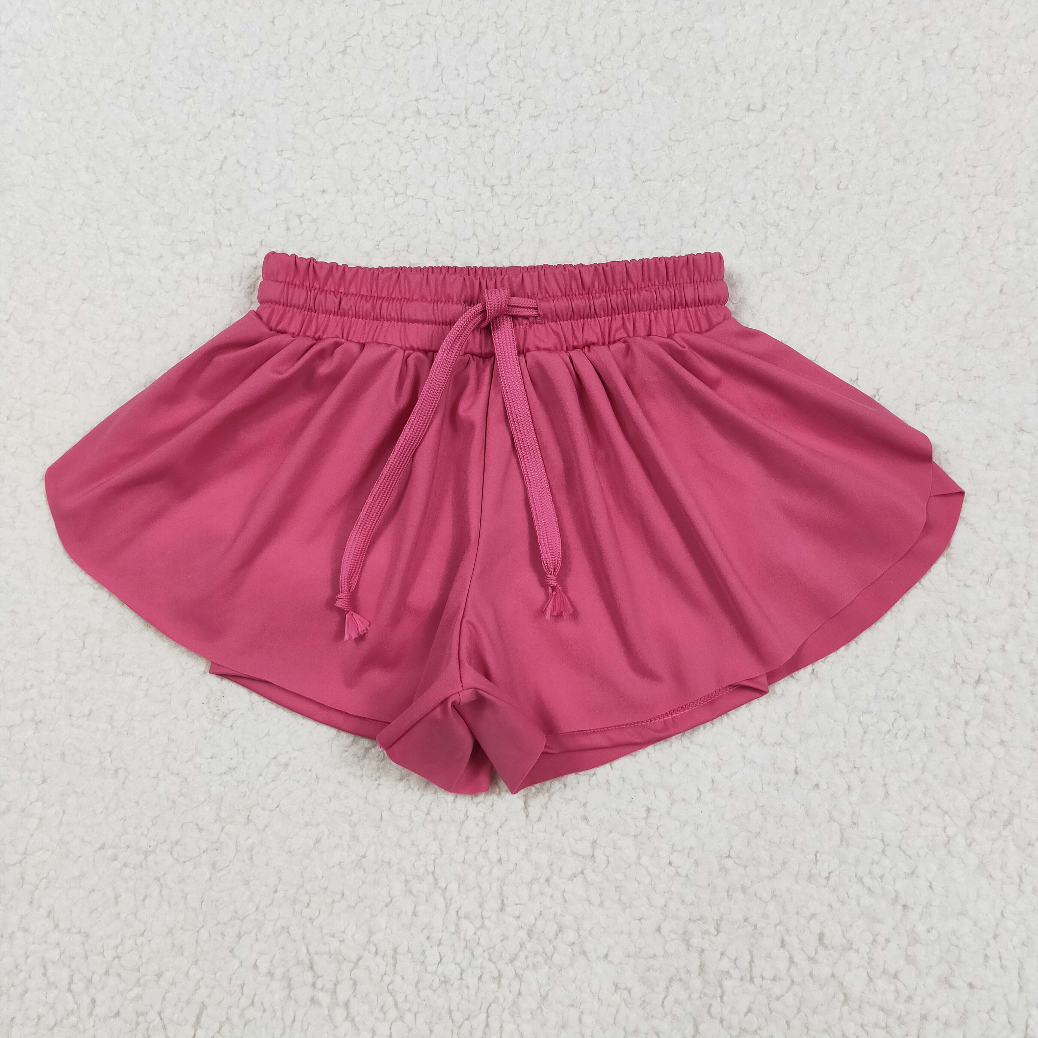 RTS toddler clothes matching clothing solid color shorts  kids summer yoga clothing