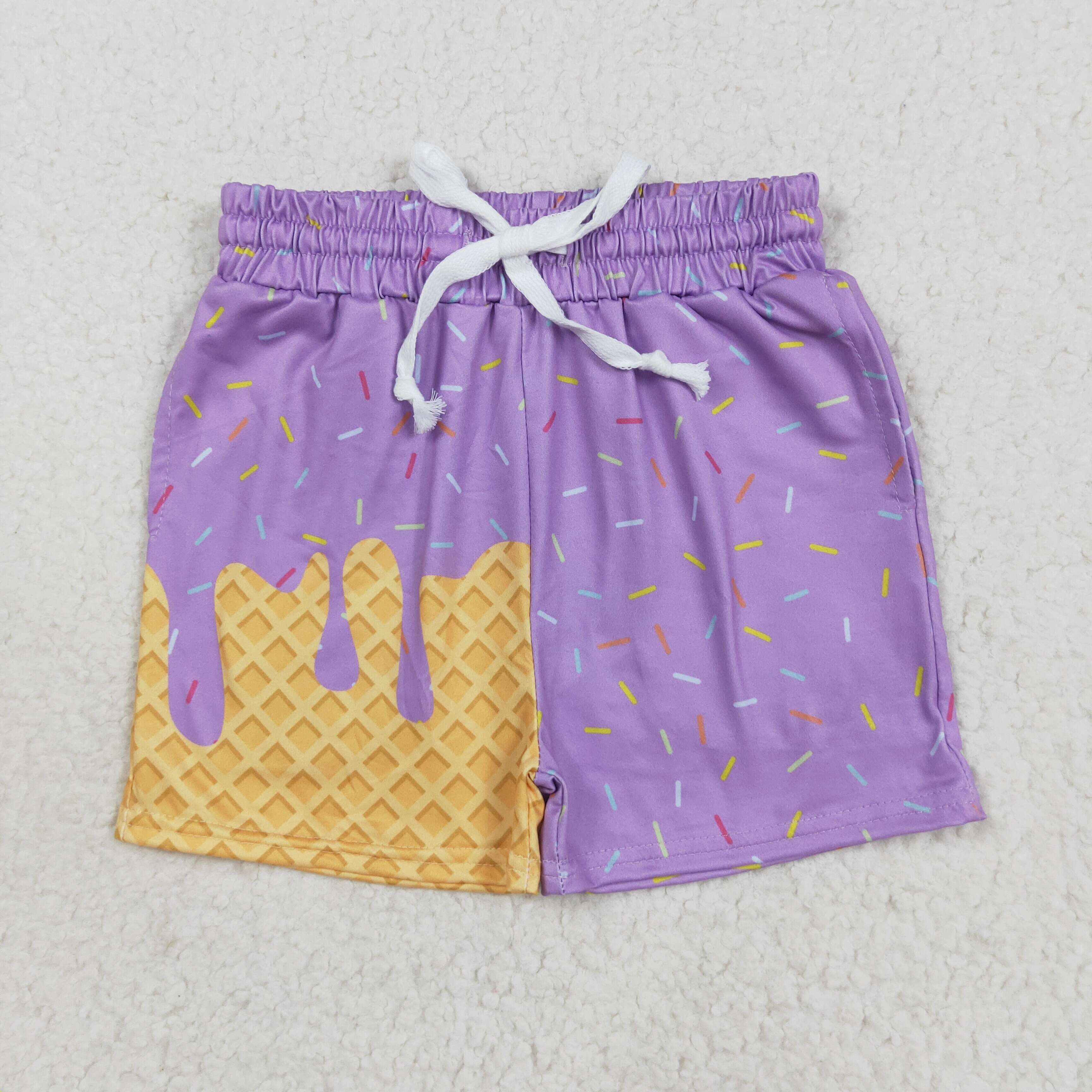 SS0621 RTS baby girl clothes purple girl summer shorts