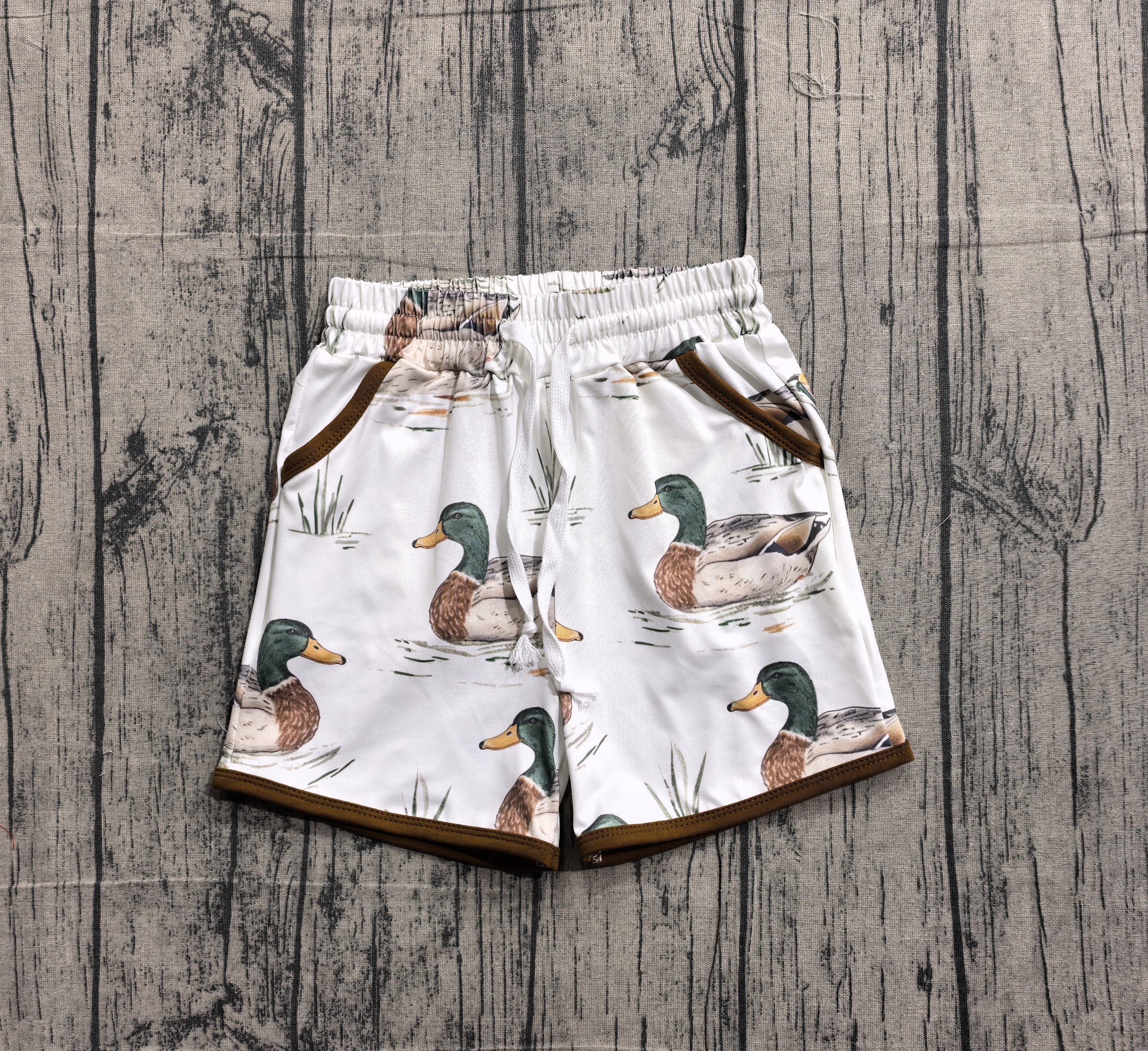  SS0677 pre-order baby boy clothes mallard print boy summer shorts-real pic 2026.1.30 