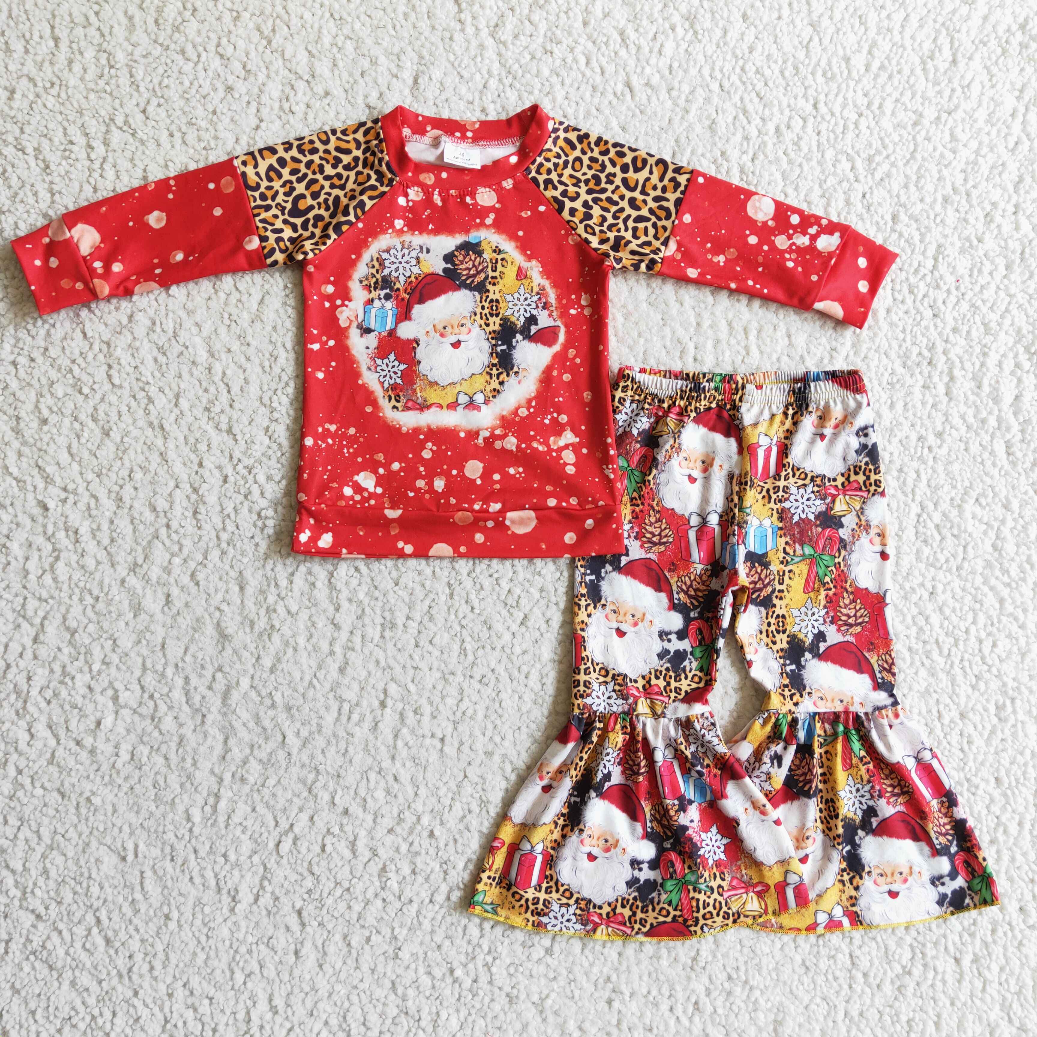 GLP0323 red santa claus baby girl clothes toddler christmas outfit-promotion 2025.11.29 $5.5