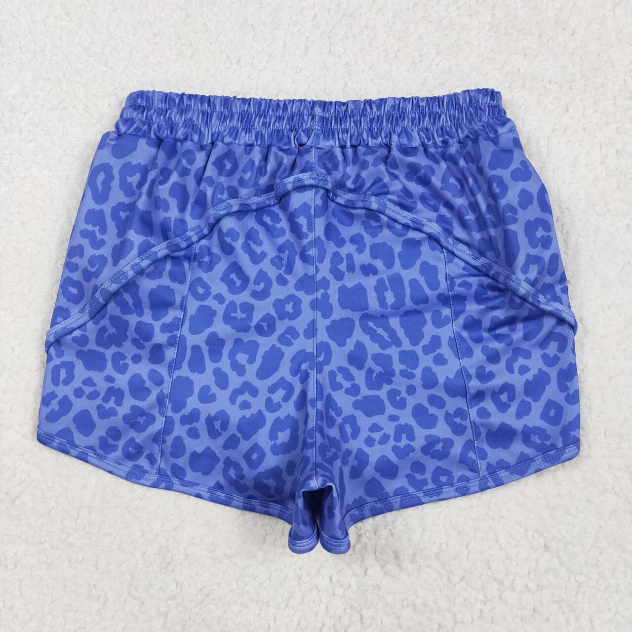 SS0470 RTS adult clothes blue leopard print adult women summer yoga shorts atheletic clothes