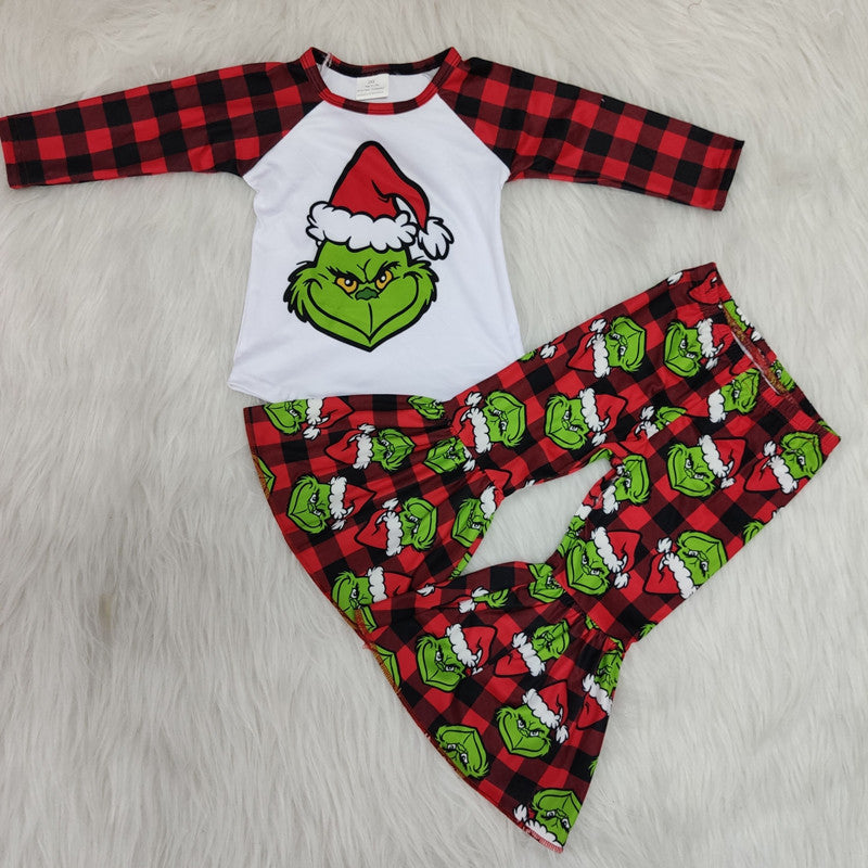 6 A18-30 baby girl clothes cartoon red plaid christmas outfits RTS-promotion 2024.10.26 $5.5