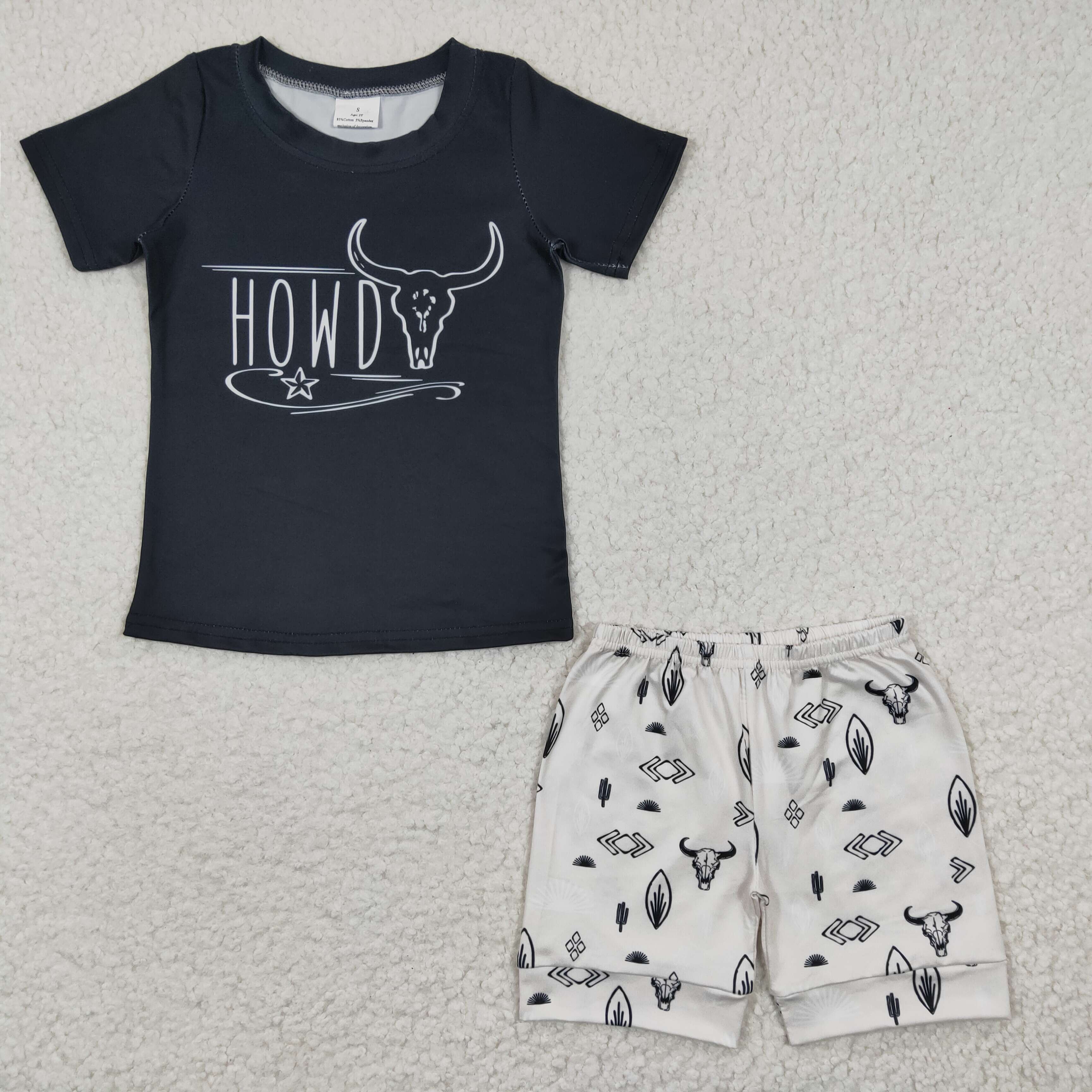 BSSO0213 baby boy clothes cow print farm summer outfit-promotion $5.5 2026.3.28