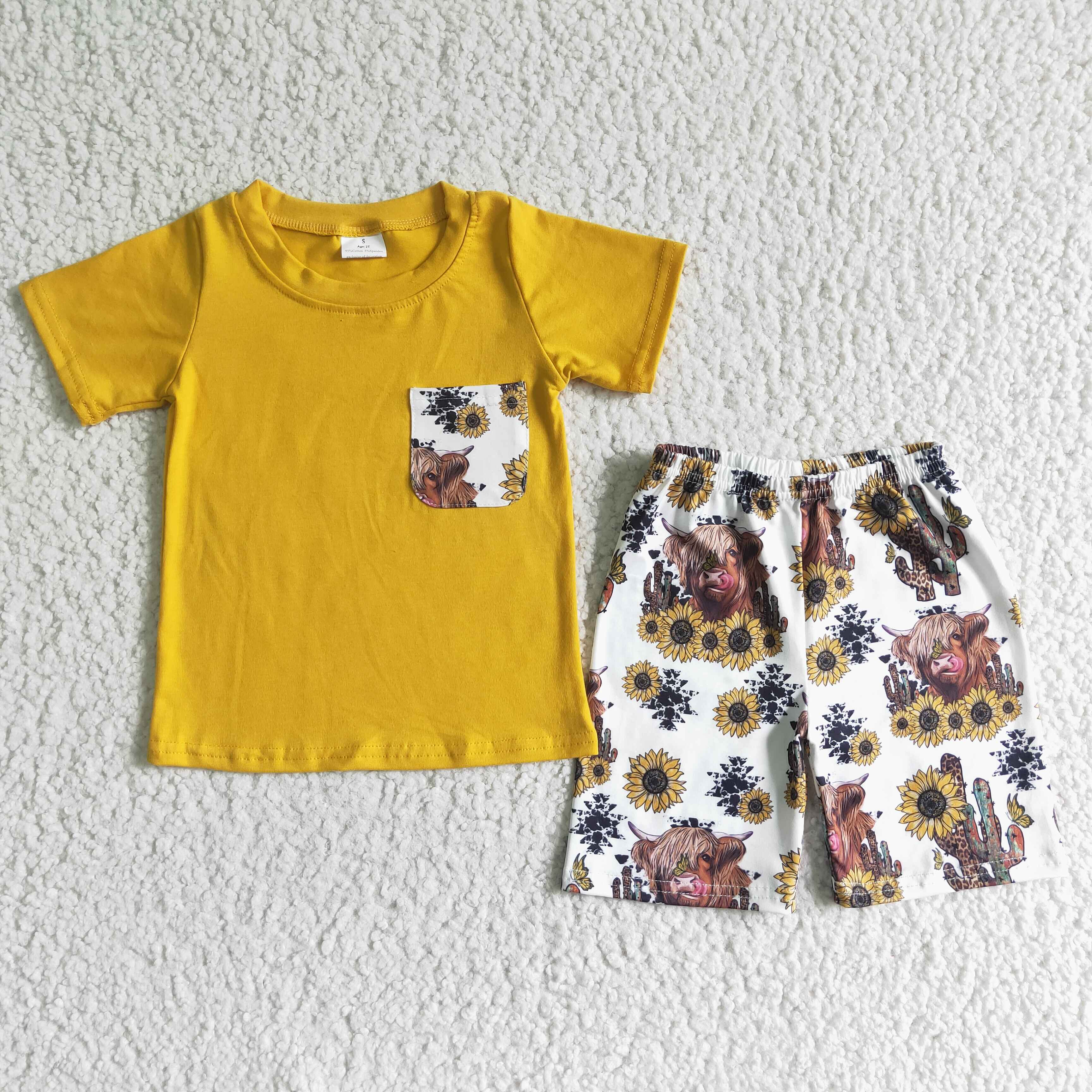 BSSO0069 Boy summer pocket short sleeve set-promotion $5.5 2026.3.21