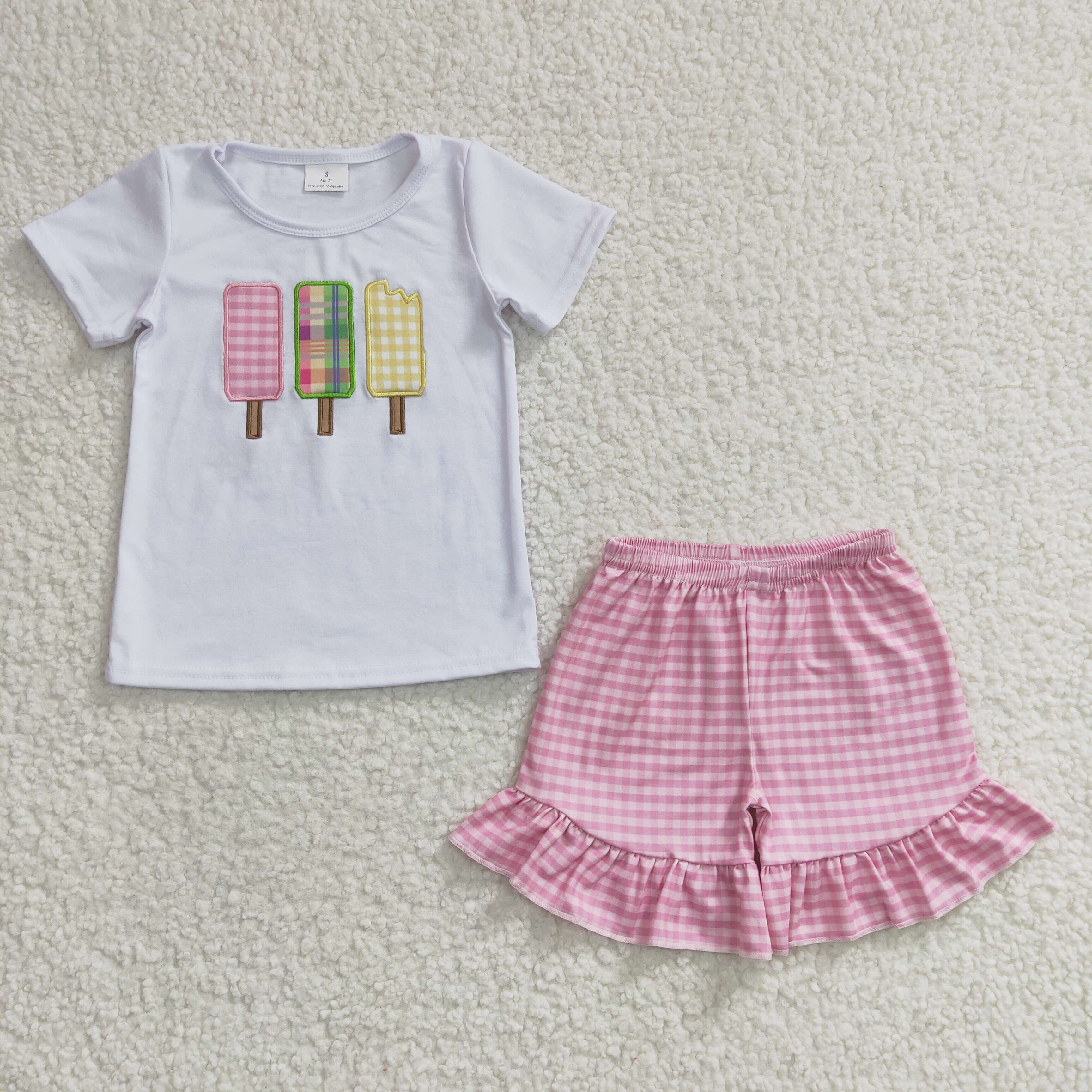 GSSO0157 baby girl clothes summer outfits popsicle girl summer shorts set-promotion 2025.7.26 $5.5
