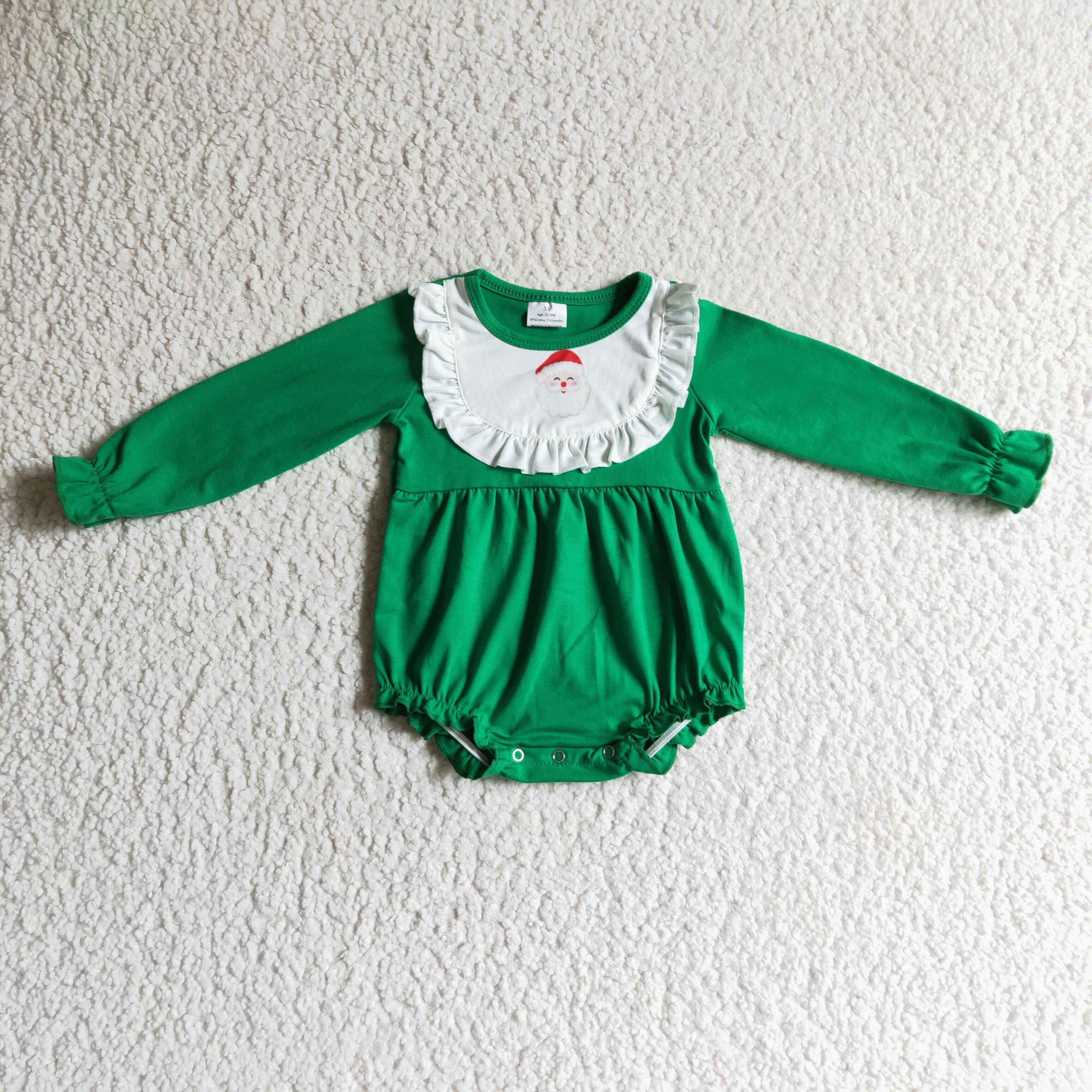 LR0173 green christmas baby clothes santa claus bubble-promotion 2025.10.18 $5.5
