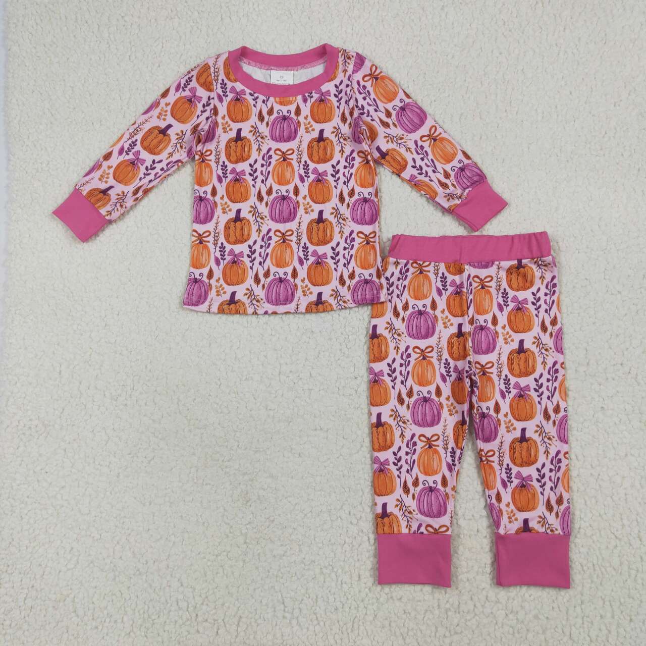 GLP2415 RTS girl clothes pumpkin girl halloween pajamas set 