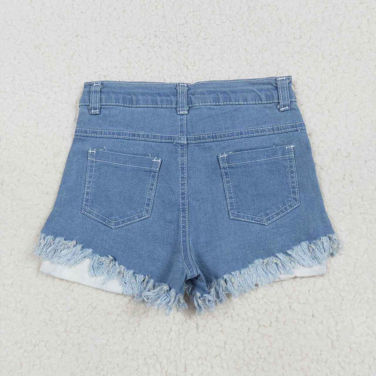 NC0003 kids clothes july 4th star denim shorts