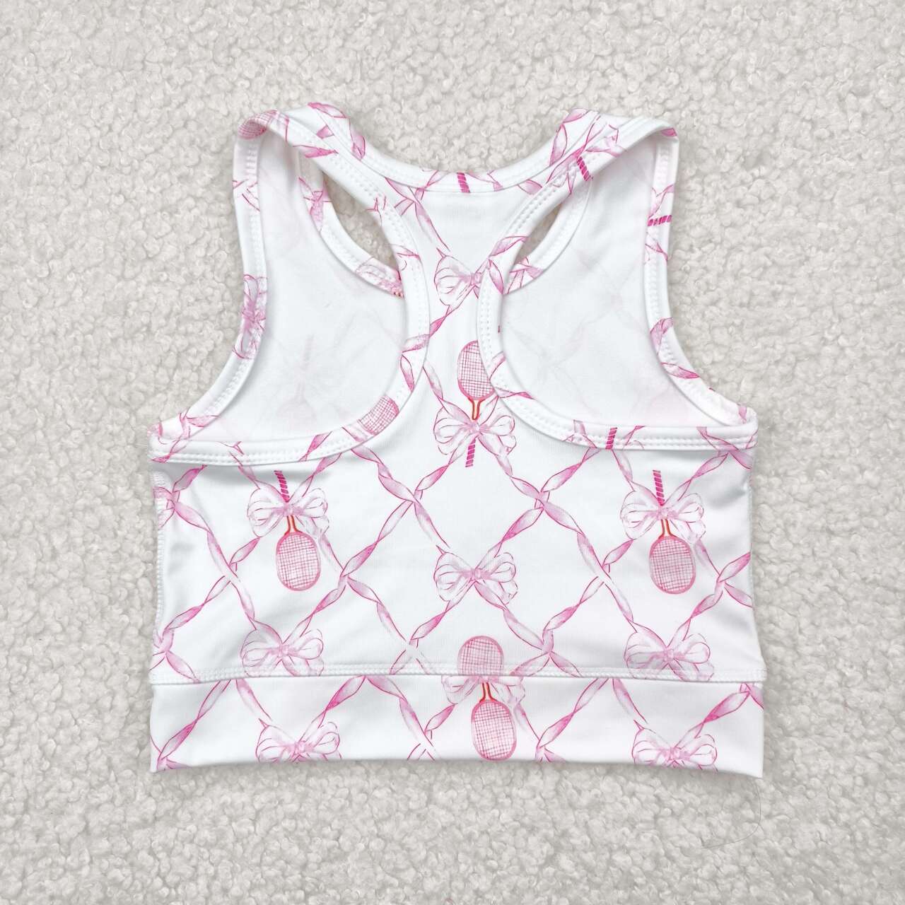 GT0883 RTS girl clothes  pink bows girl summer top yoga clothes atheletics clothes