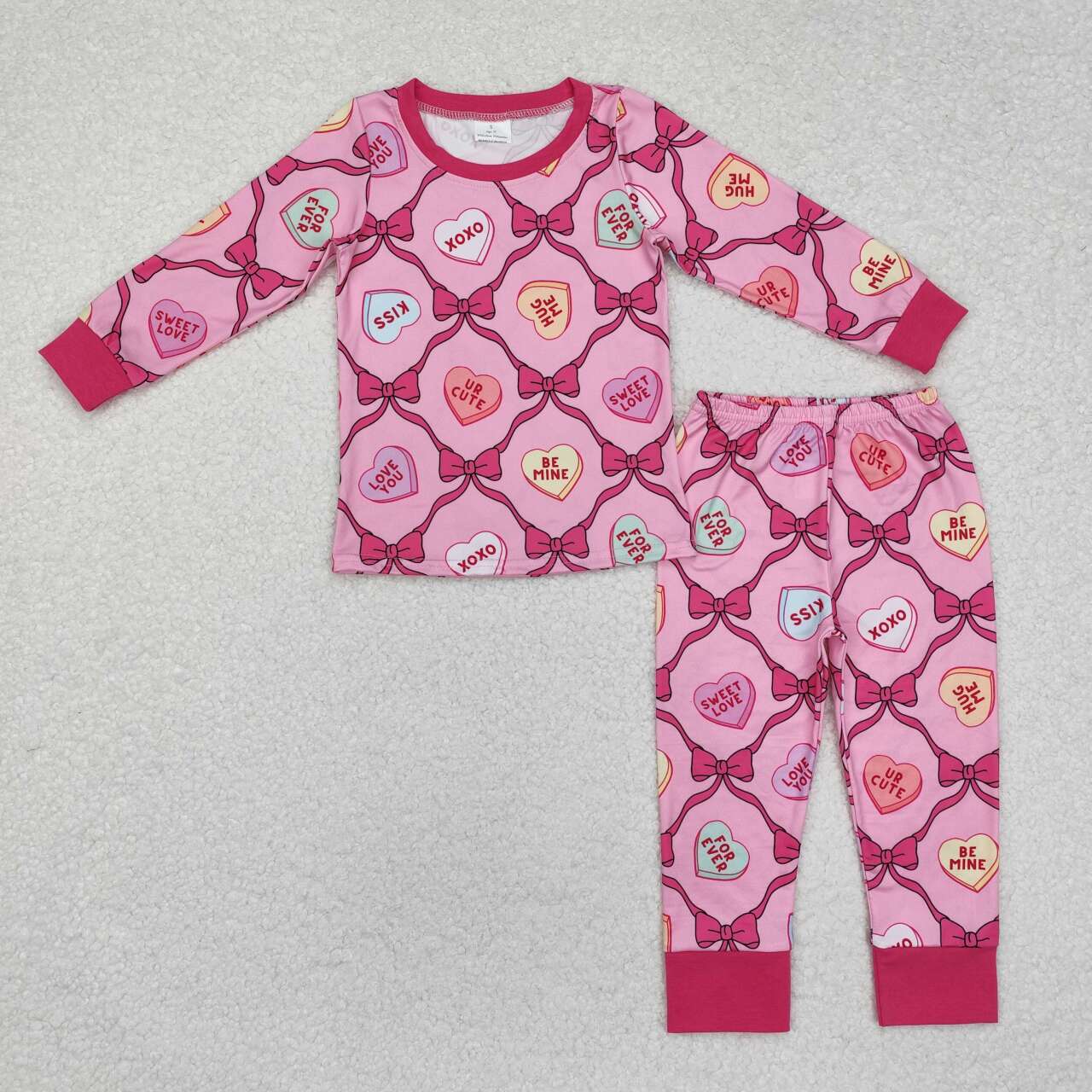 GLP2252 RTS toddler girl clothes love girl Valentine's Day winter set pajamas set