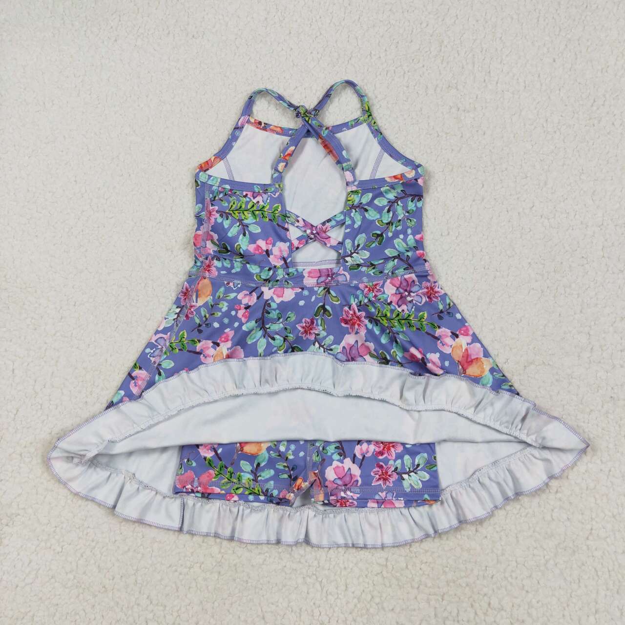 GSD2279 RTS girl clothes floral girl summer dress yoga clothes atheletic clothes