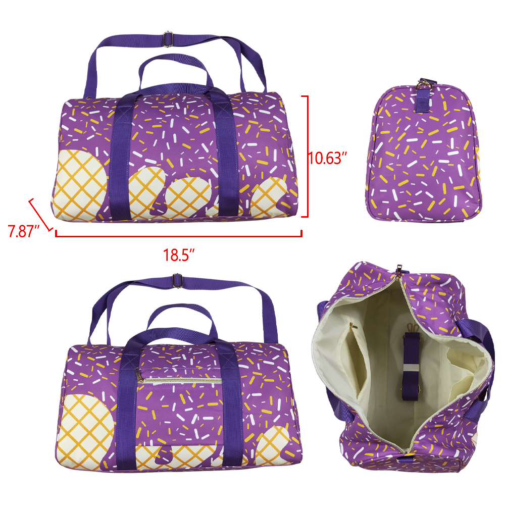 BA0321 kids duffels bag hunting clothes travel bag purple spray
