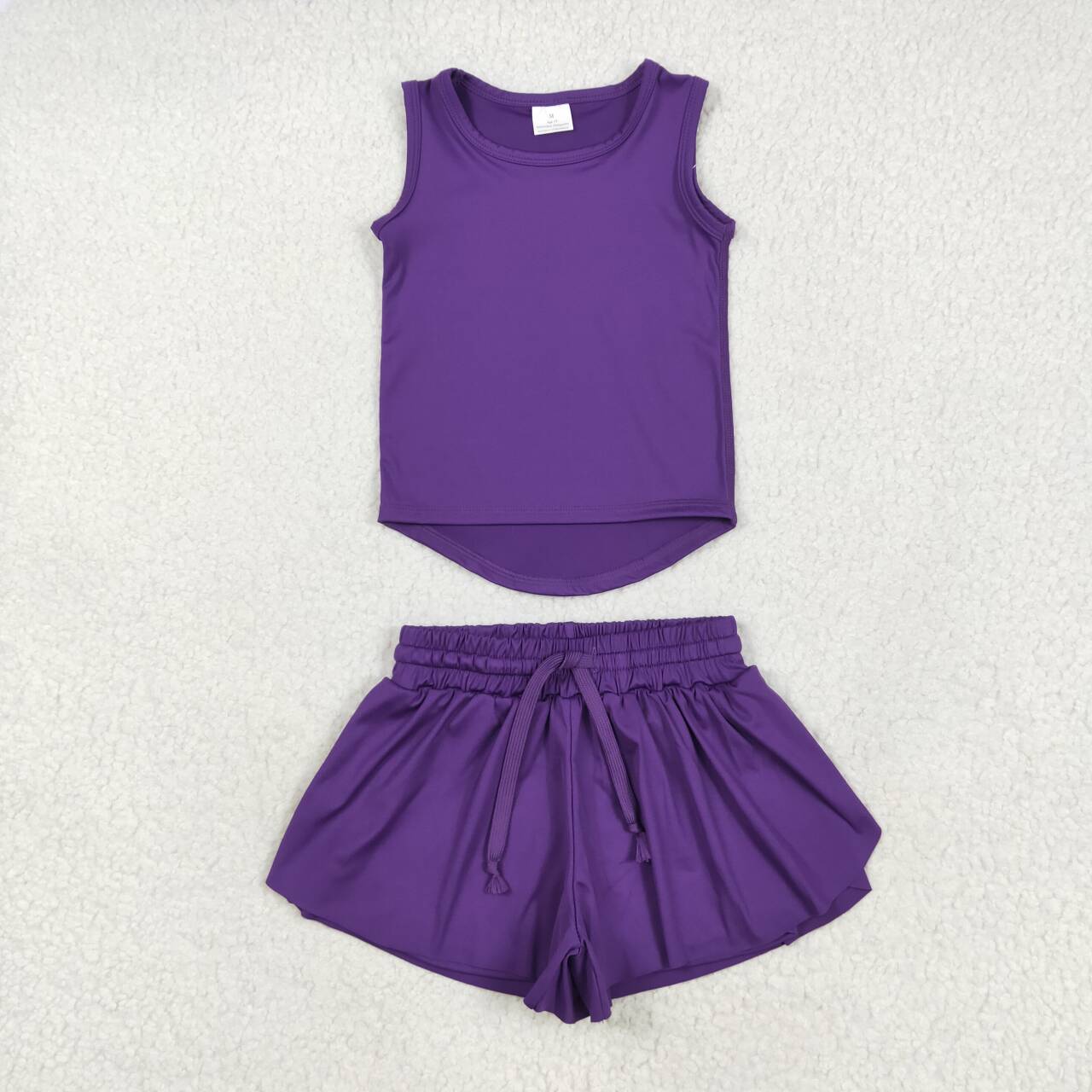 SS0602 RTS girl clothes purple girl summer yoga clothes atheletic clothes